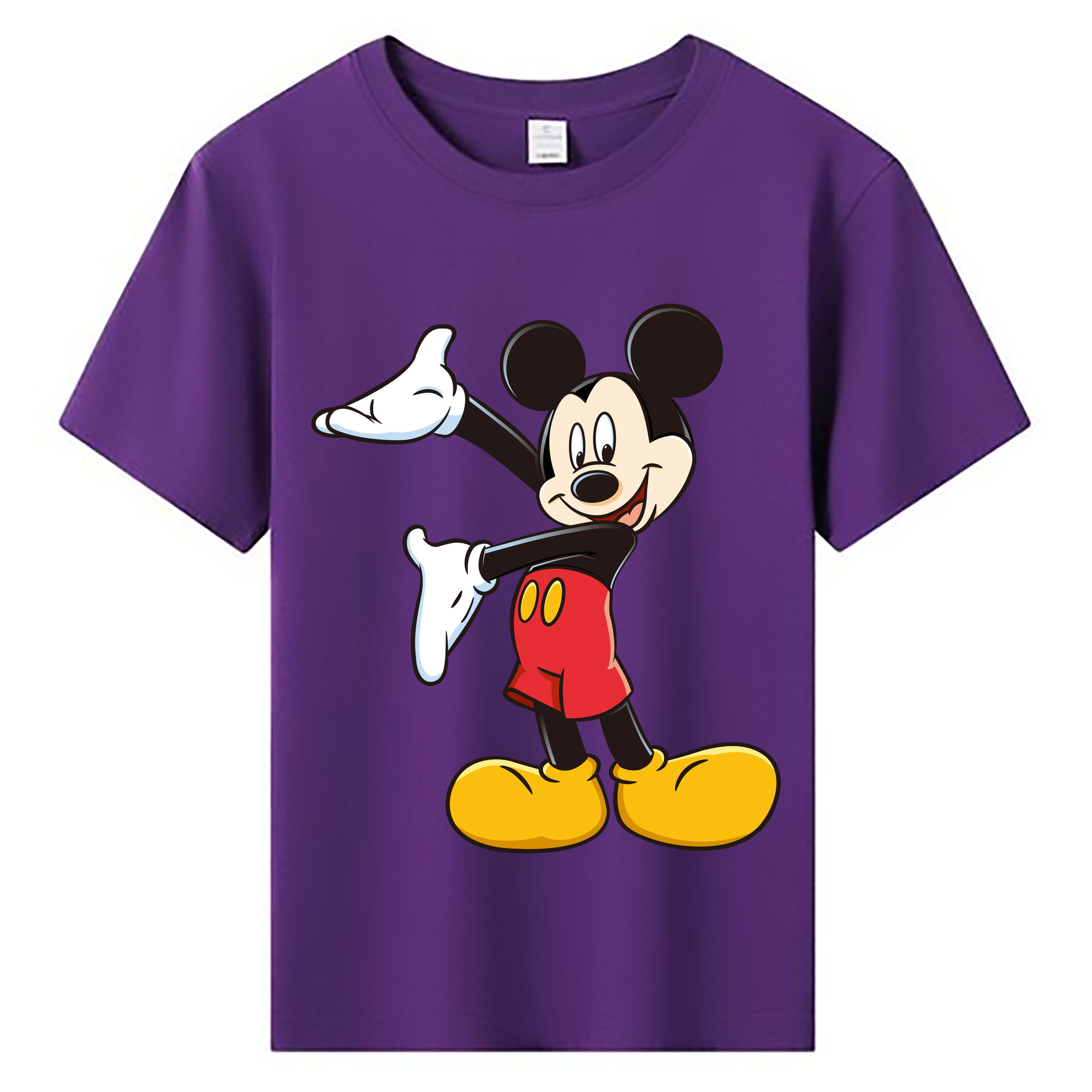ミッキーマウス Mickey Mouse 綿100％キッズTシャツ（フロントプリント）