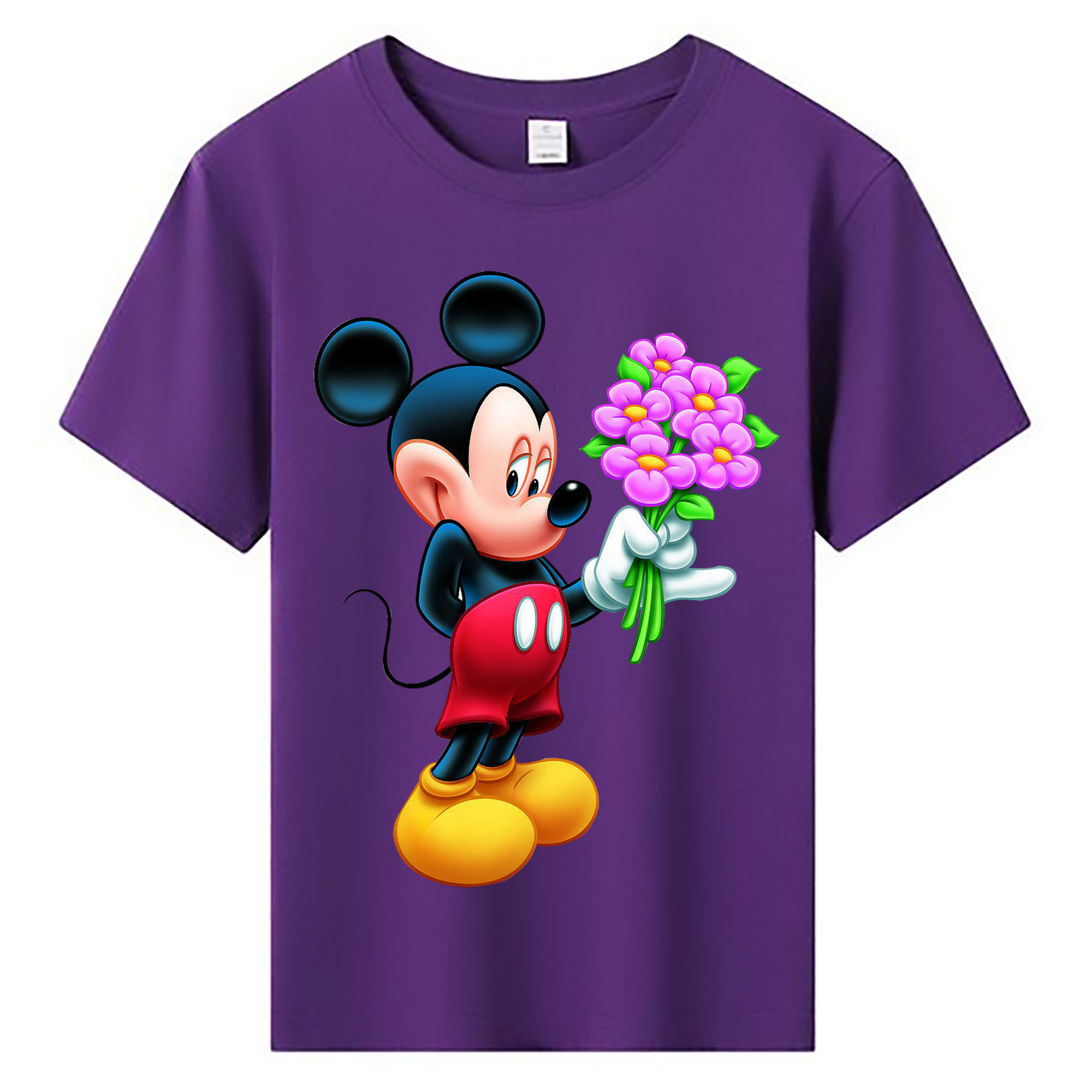 ミッキーマウス Mickey Mouse 綿100％キッズTシャツ（フロントプリント）