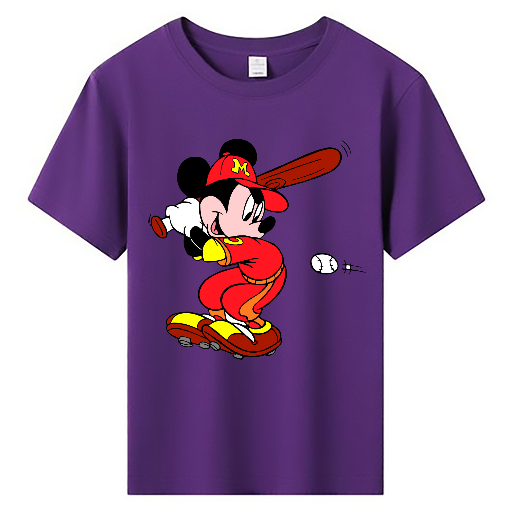ミッキーマウス Mickey Mouse 綿100％キッズTシャツ（フロントプリント）