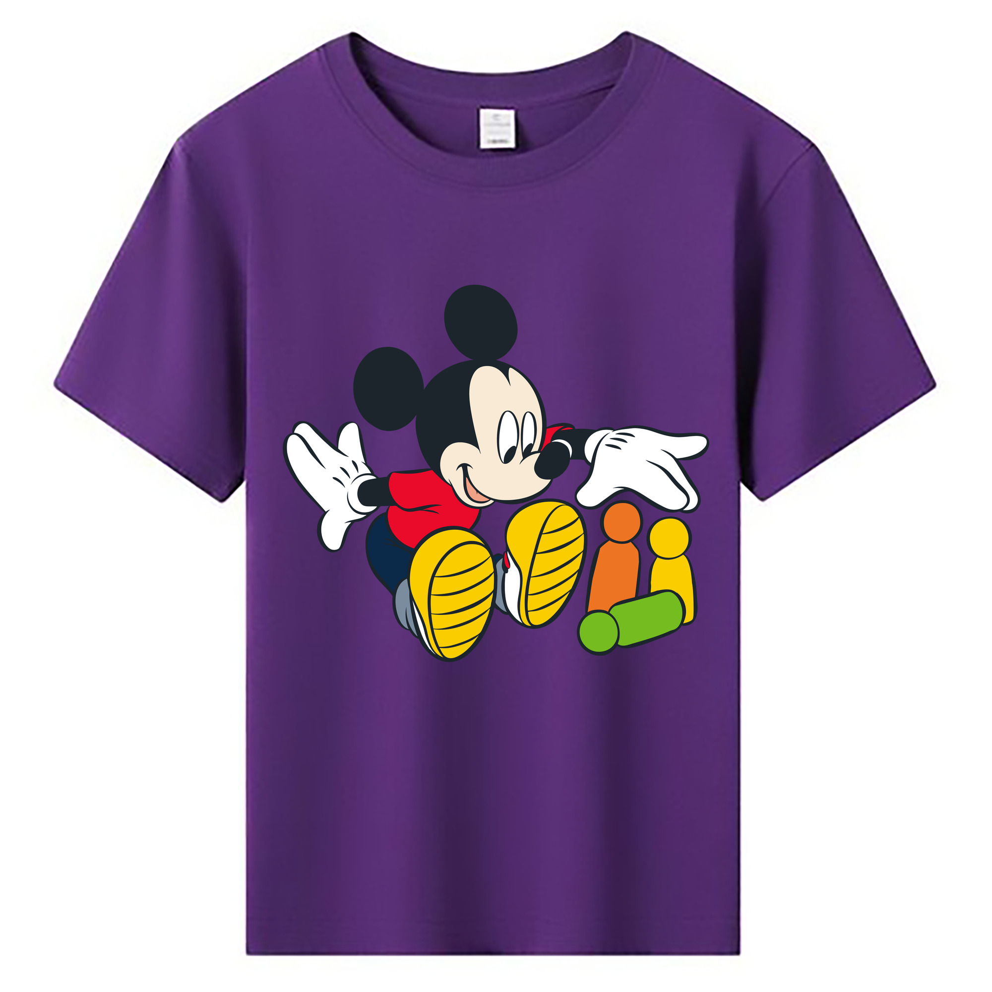 ミッキーマウス Mickey Mouse 綿100％キッズTシャツ（フロントプリント）