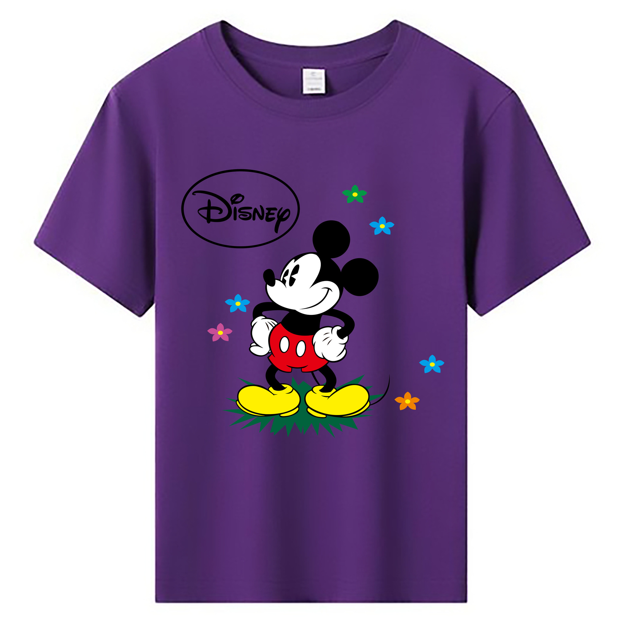 ミッキーマウス Mickey Mouse 綿100％キッズTシャツ（フロントプリント）