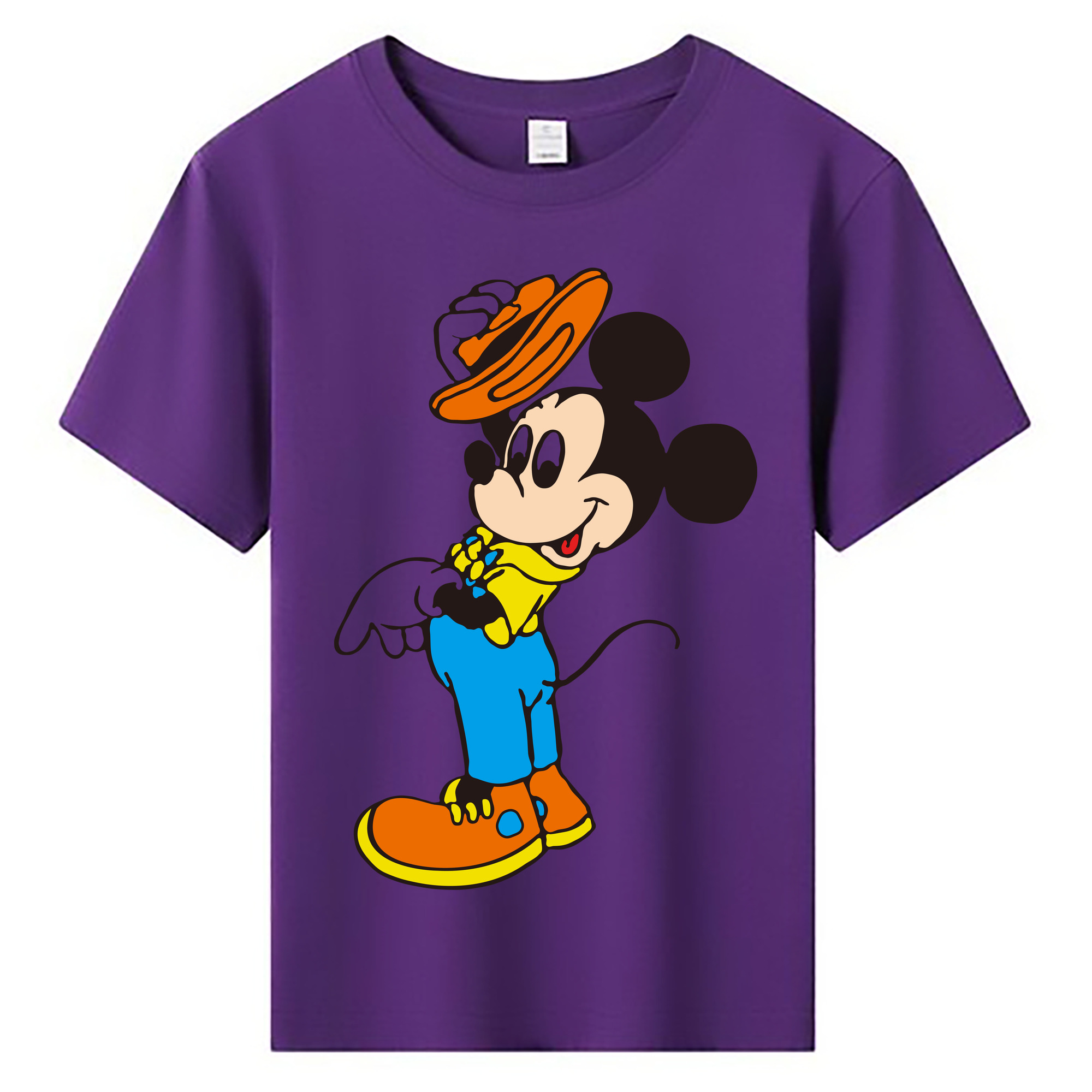 ミッキーマウス Mickey Mouse 綿100％キッズTシャツ（フロントプリント）