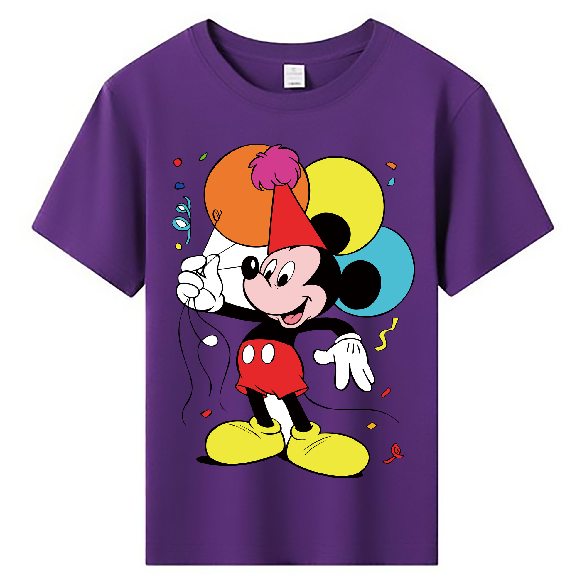 ミッキーマウス Mickey Mouse 綿100％キッズTシャツ（フロントプリント）