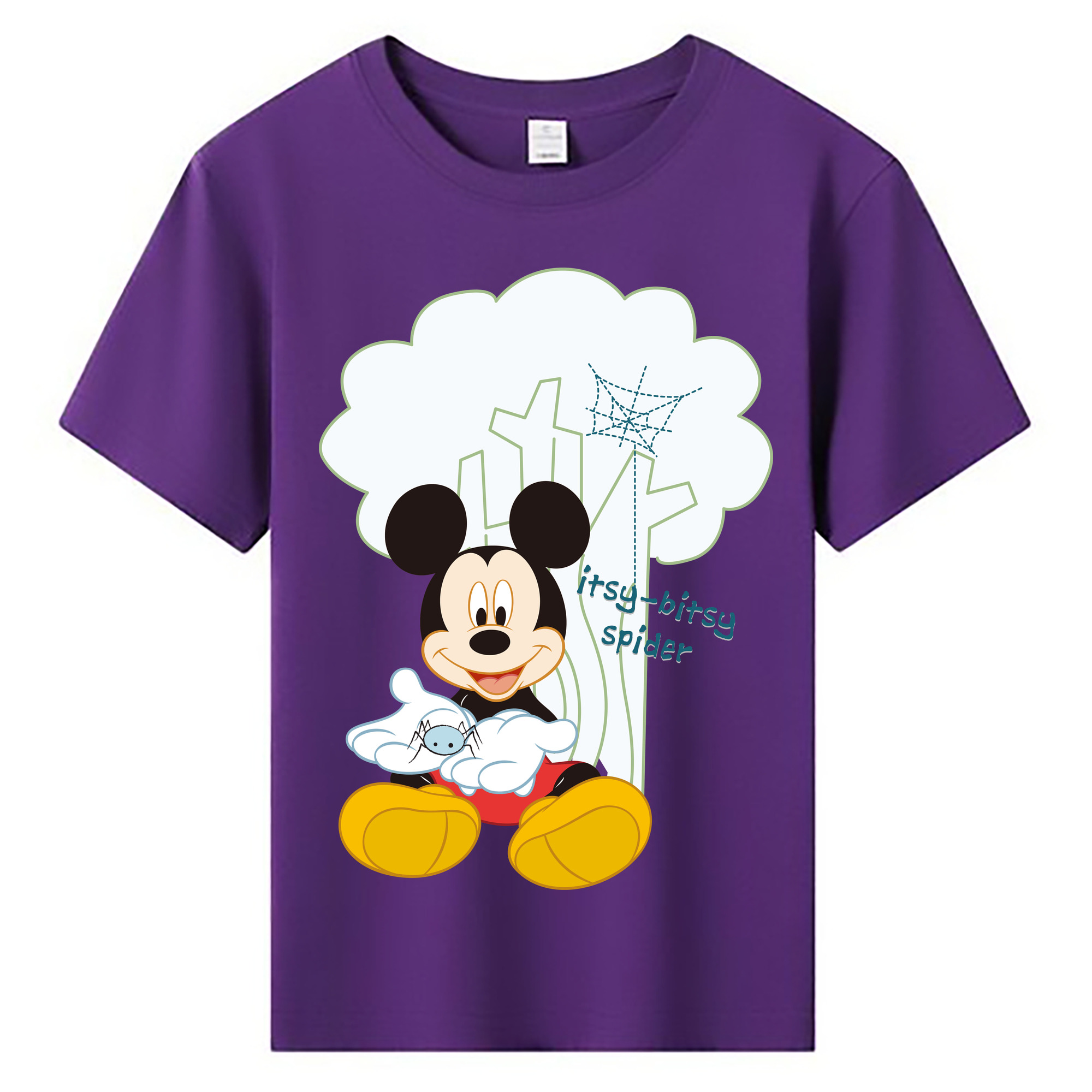 ミッキーマウス Mickey Mouse 綿100％キッズTシャツ（フロントプリント）