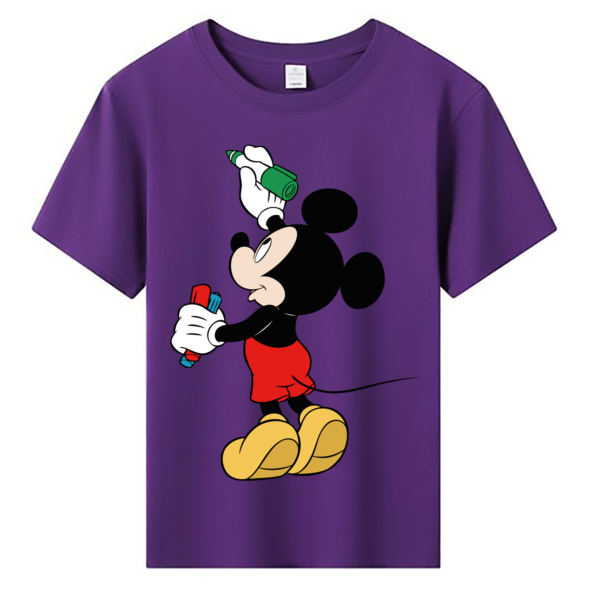 ミッキーマウス Mickey Mouse 綿100％キッズTシャツ（フロントプリント）