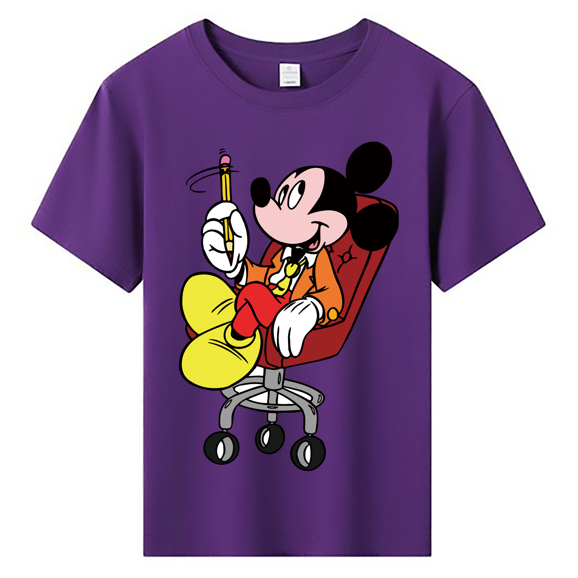 ミッキーマウス Mickey Mouse 綿100％キッズTシャツ（フロントプリント）