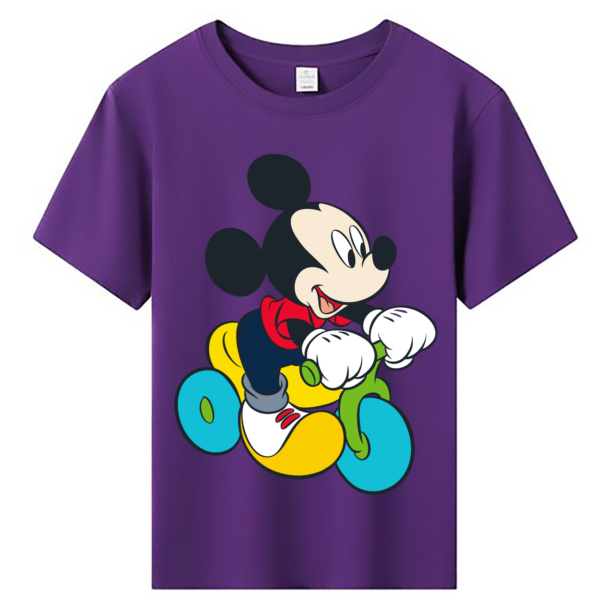 ミッキーマウス Mickey Mouse 綿100％キッズTシャツ（フロントプリント）
