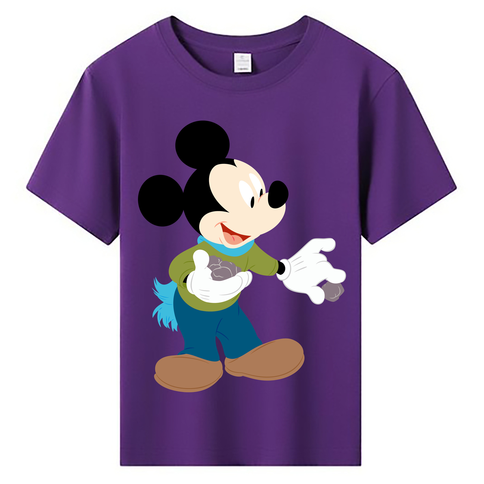 ミッキーマウス Mickey Mouse 綿100％キッズTシャツ（フロントプリント）
