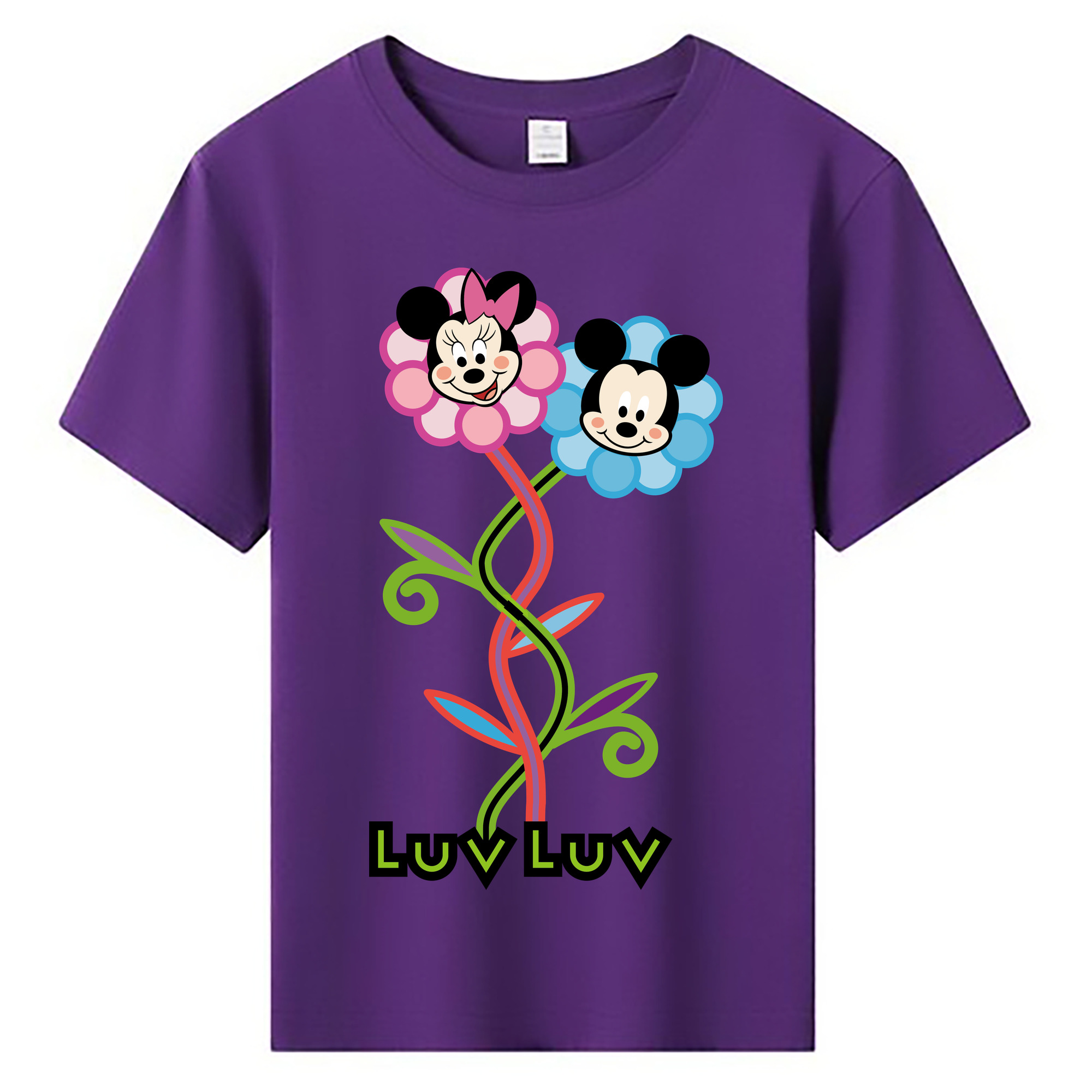ミッキーマウス Mickey Mouse 綿100％キッズTシャツ（フロントプリント）