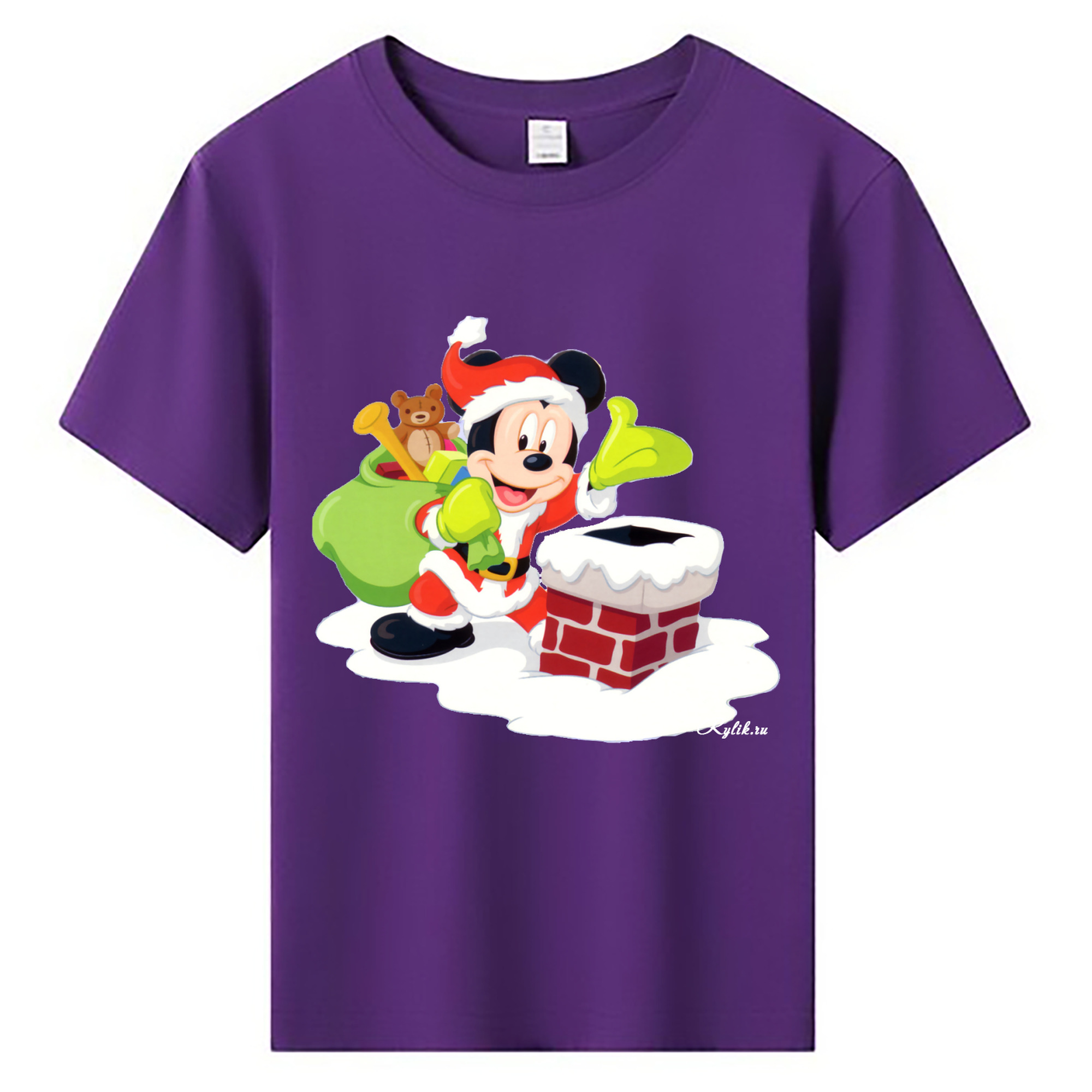 ミッキーマウス Mickey Mouse 綿100％キッズTシャツ（フロントプリント）