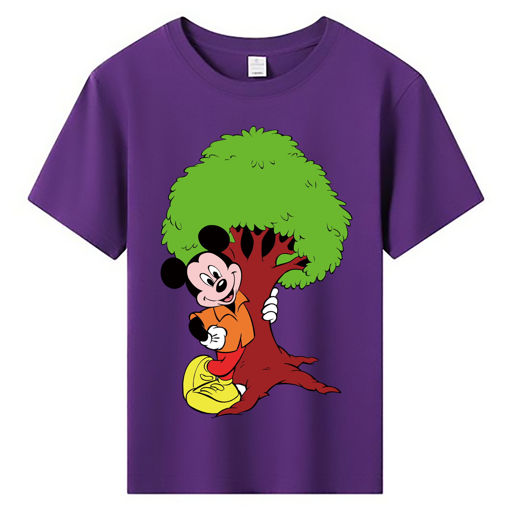 （画像用） ミッキーマウス Mickey Mouse 綿100％キッズTシャツ（フロントプリント）
