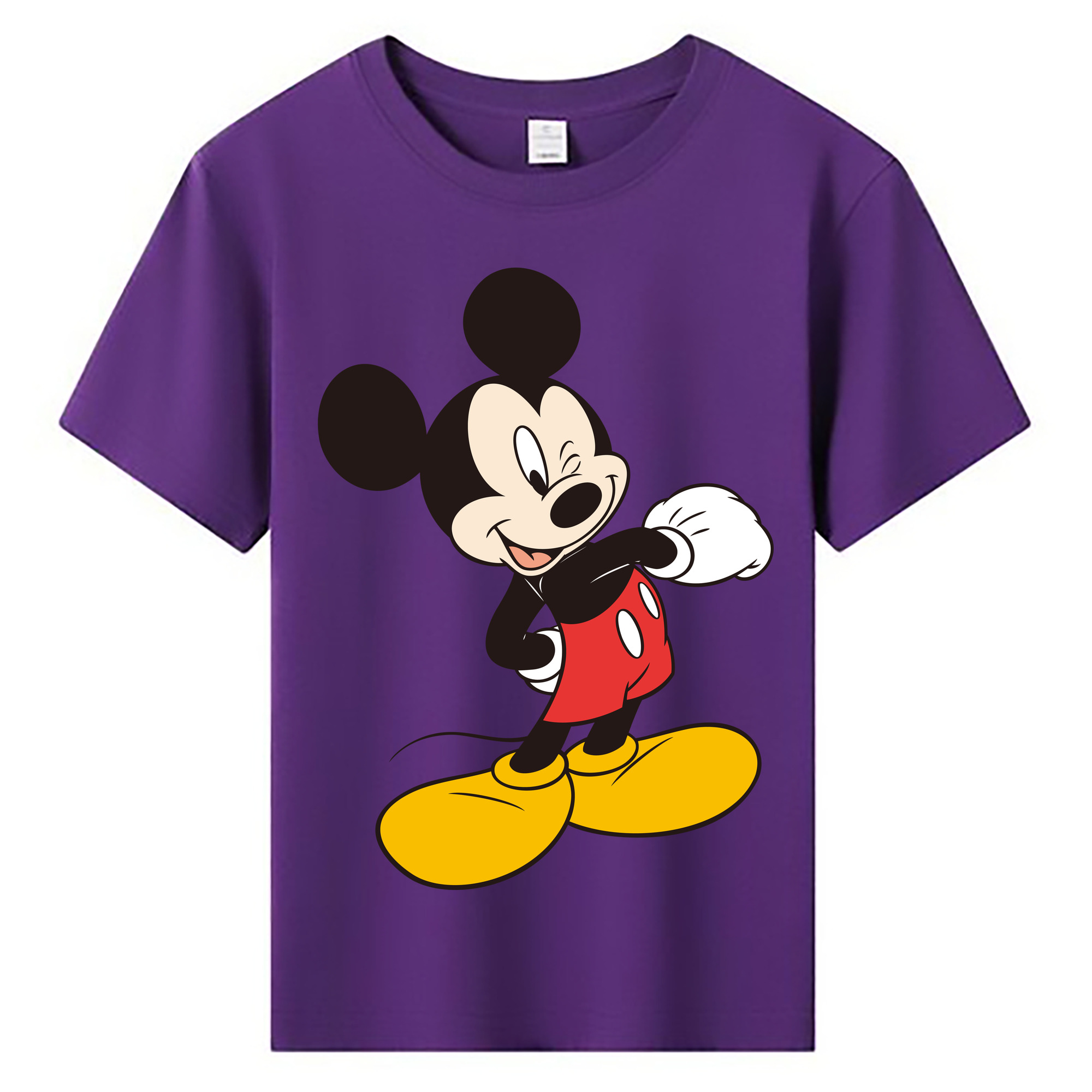 ミッキーマウス Mickey Mouse 綿100％キッズTシャツ（フロントプリント）
