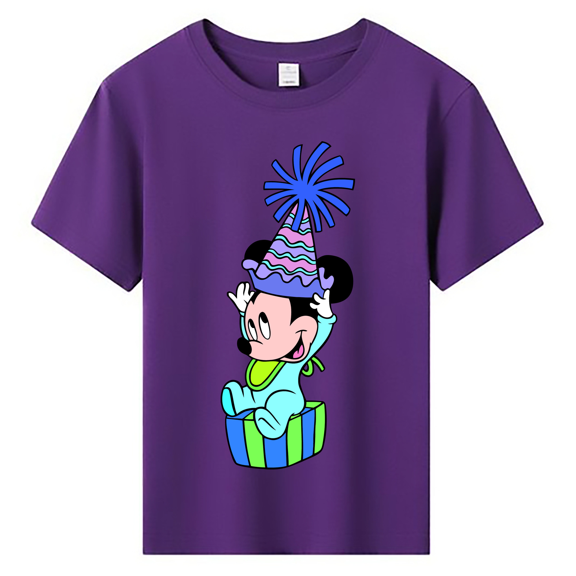 ミッキーマウス Mickey Mouse 綿100％キッズTシャツ（フロントプリント）