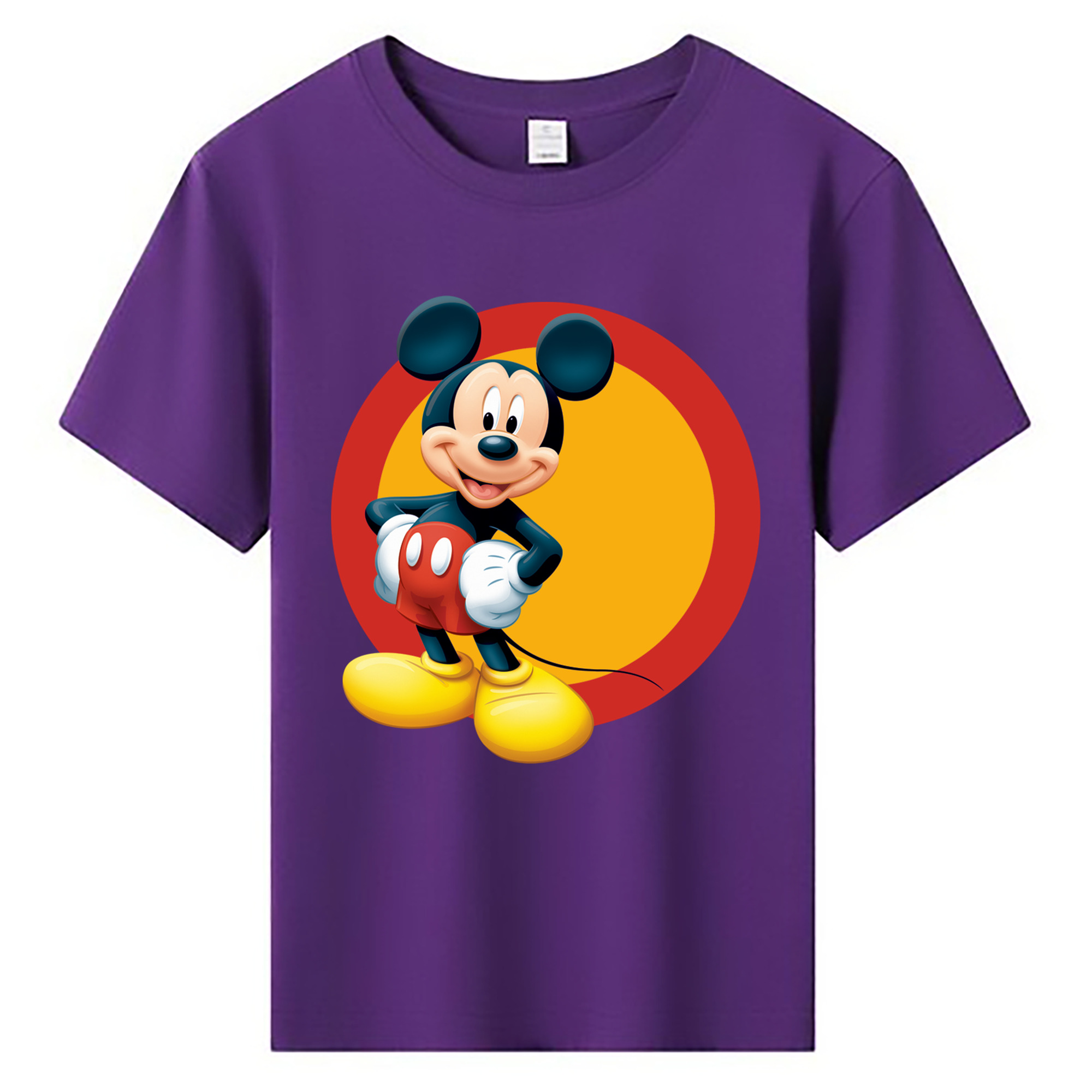 ミッキーマウス Mickey Mouse 綿100％キッズTシャツ（フロントプリント）