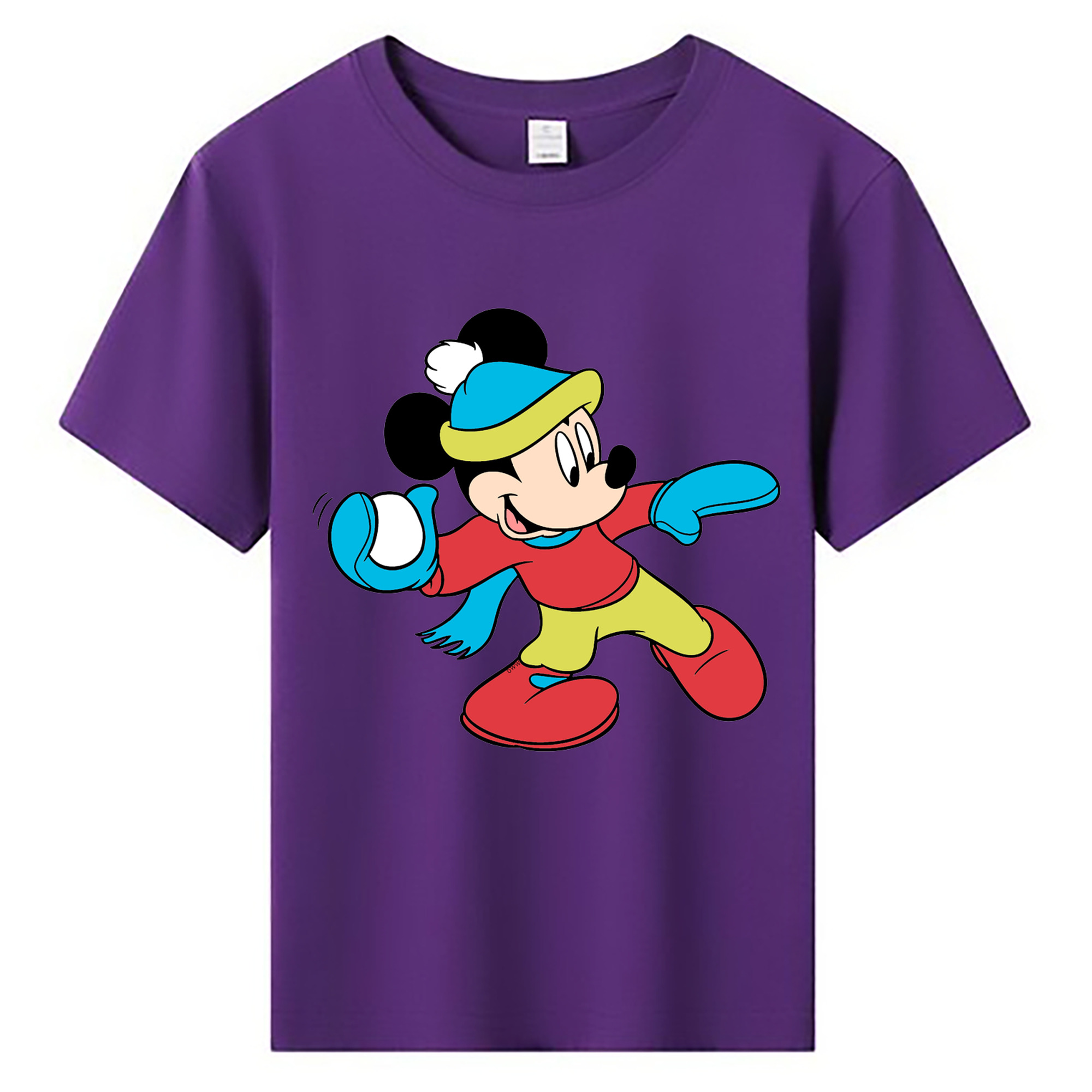 ミッキーマウス Mickey Mouse 綿100％キッズTシャツ（フロントプリント）