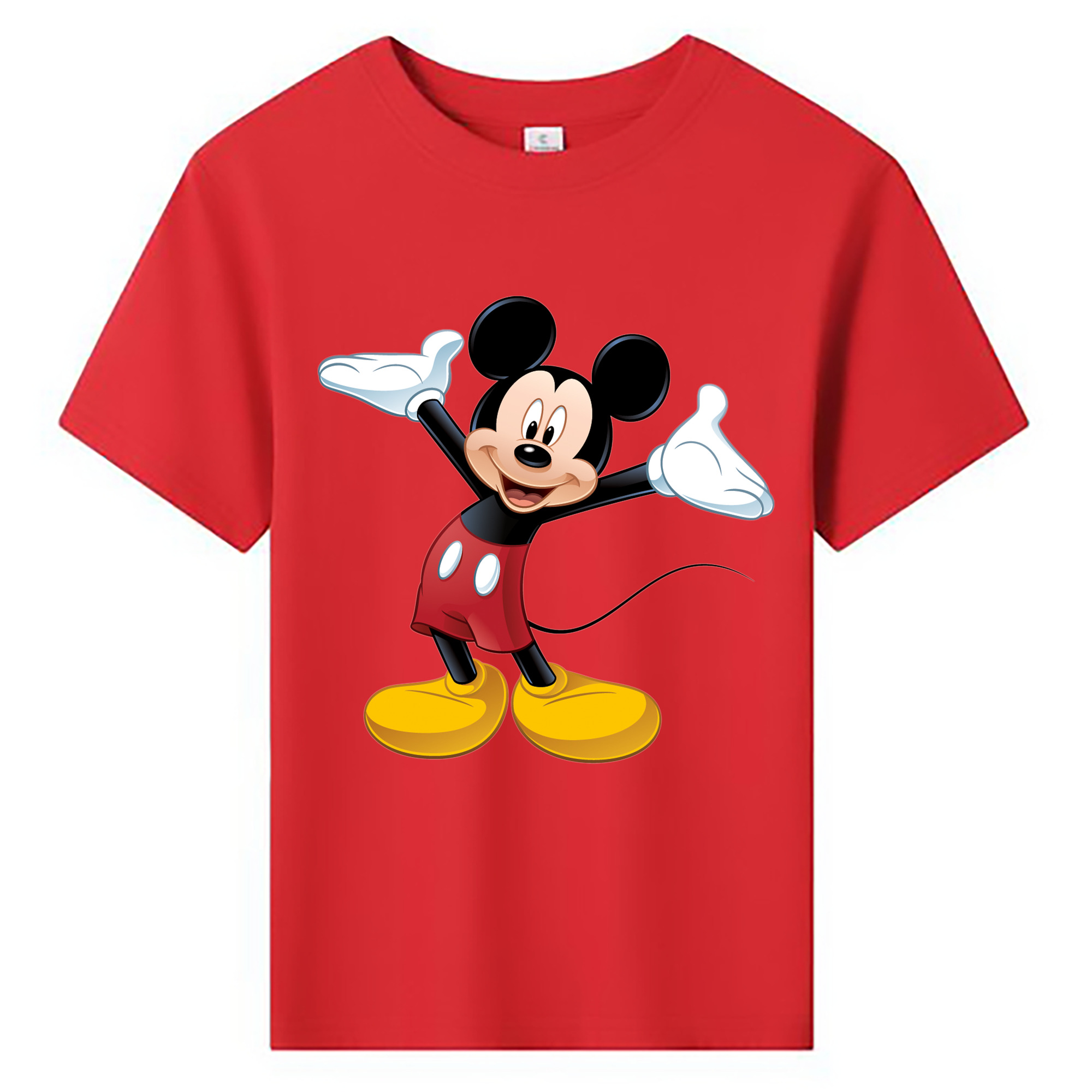 （画像用） ミッキーマウス Mickey Mouse 綿100％キッズTシャツ（フロントプリント）