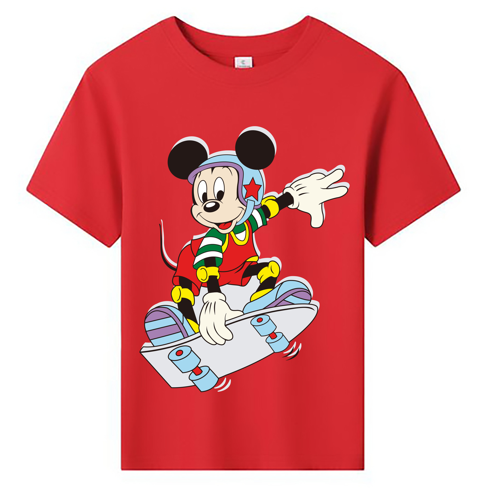 ミッキーマウス Mickey Mouse 綿100％キッズTシャツ（フロントプリント）