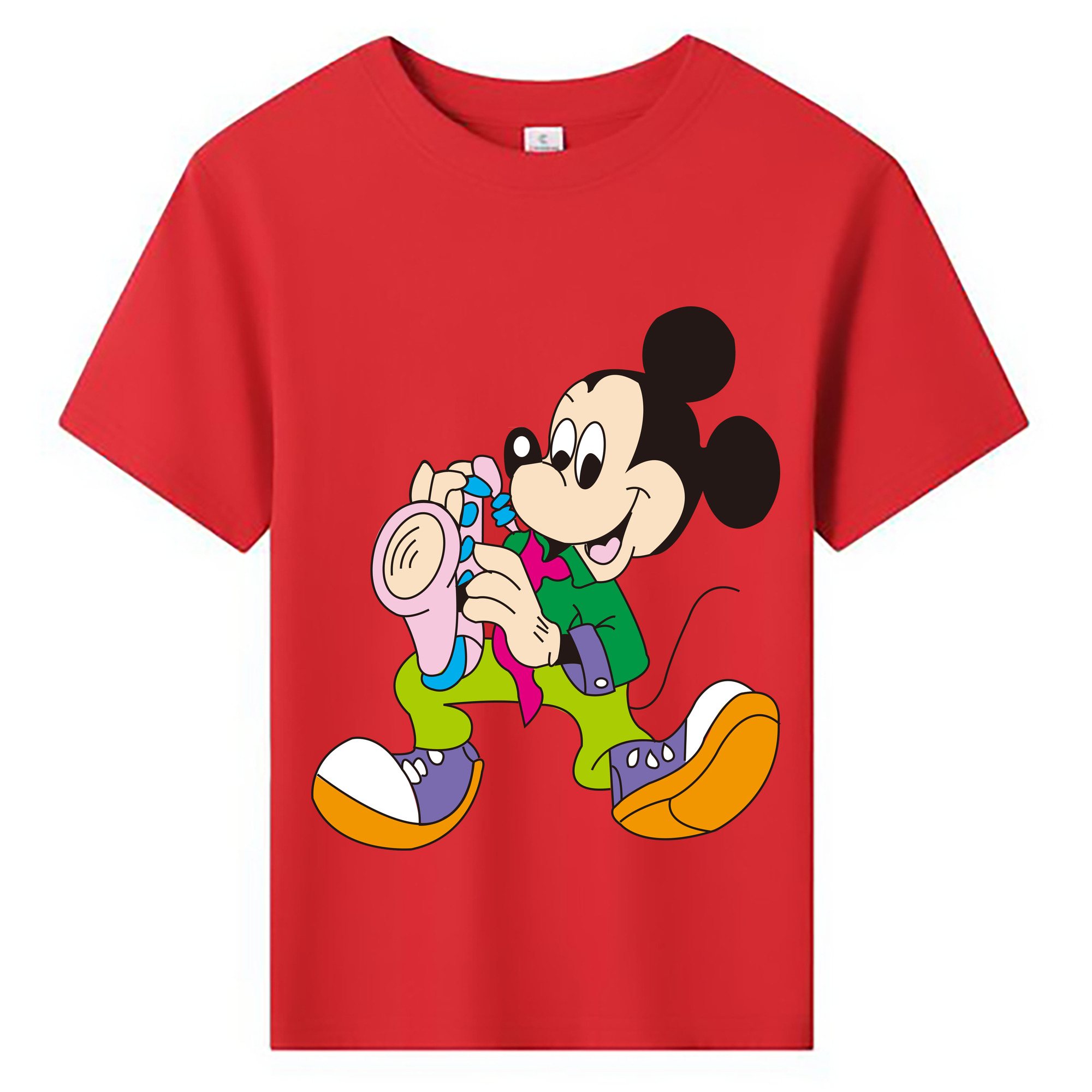 ミッキーマウス Mickey Mouse 綿100％キッズTシャツ（フロントプリント）