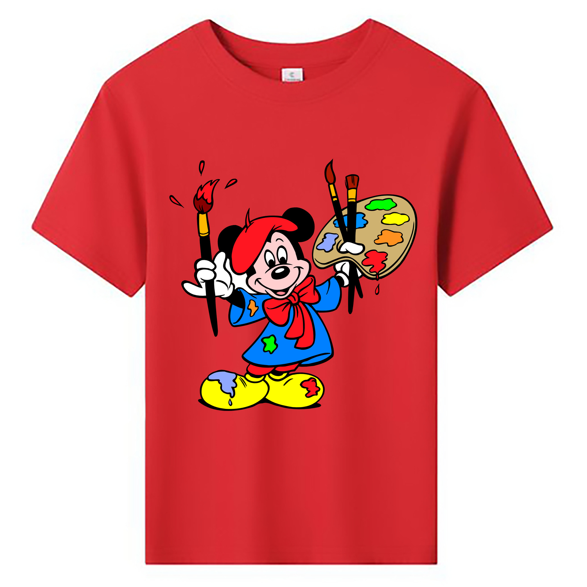 ミッキーマウス Mickey Mouse 綿100％キッズTシャツ（フロントプリント）