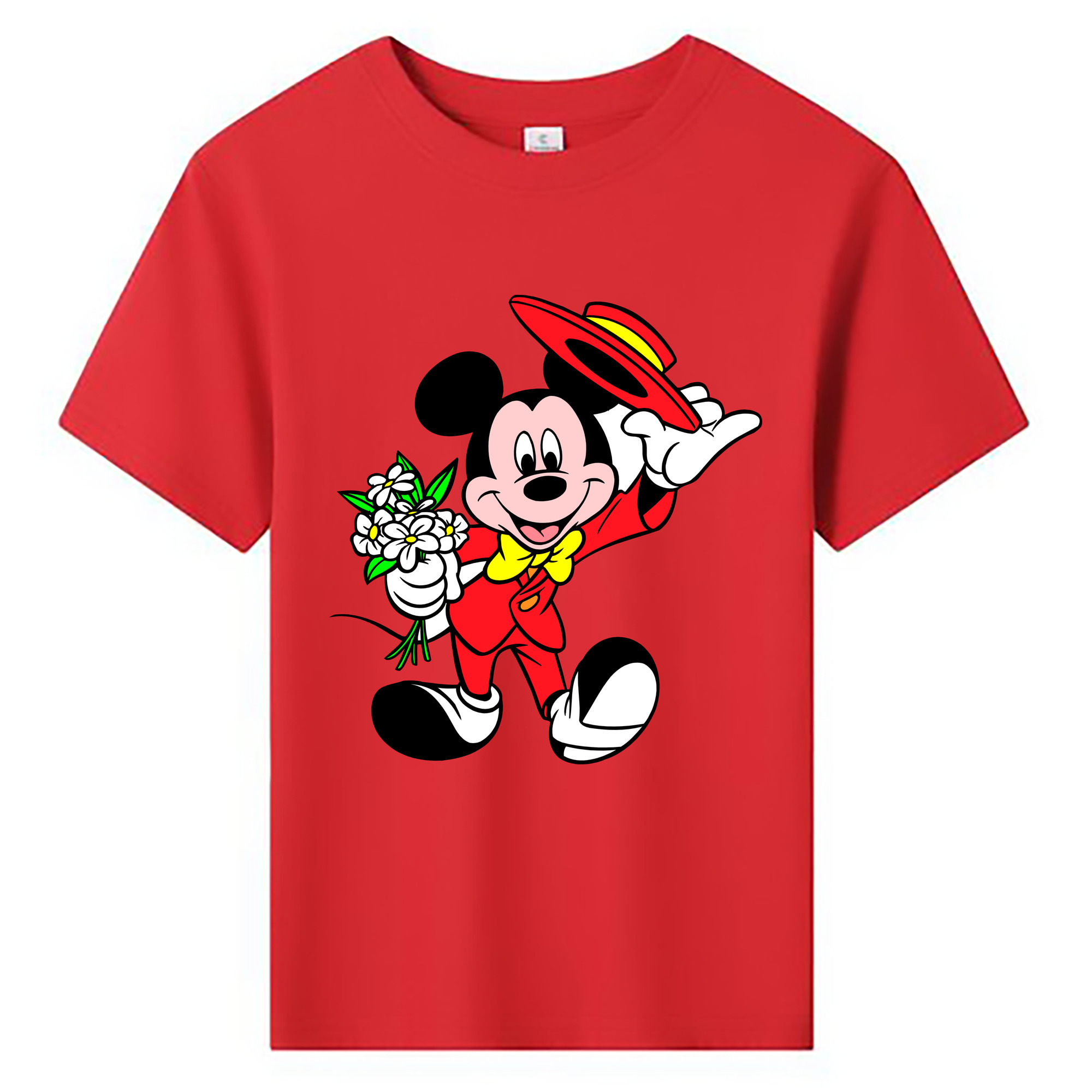 ミッキーマウス Mickey Mouse 綿100％キッズTシャツ（フロントプリント）