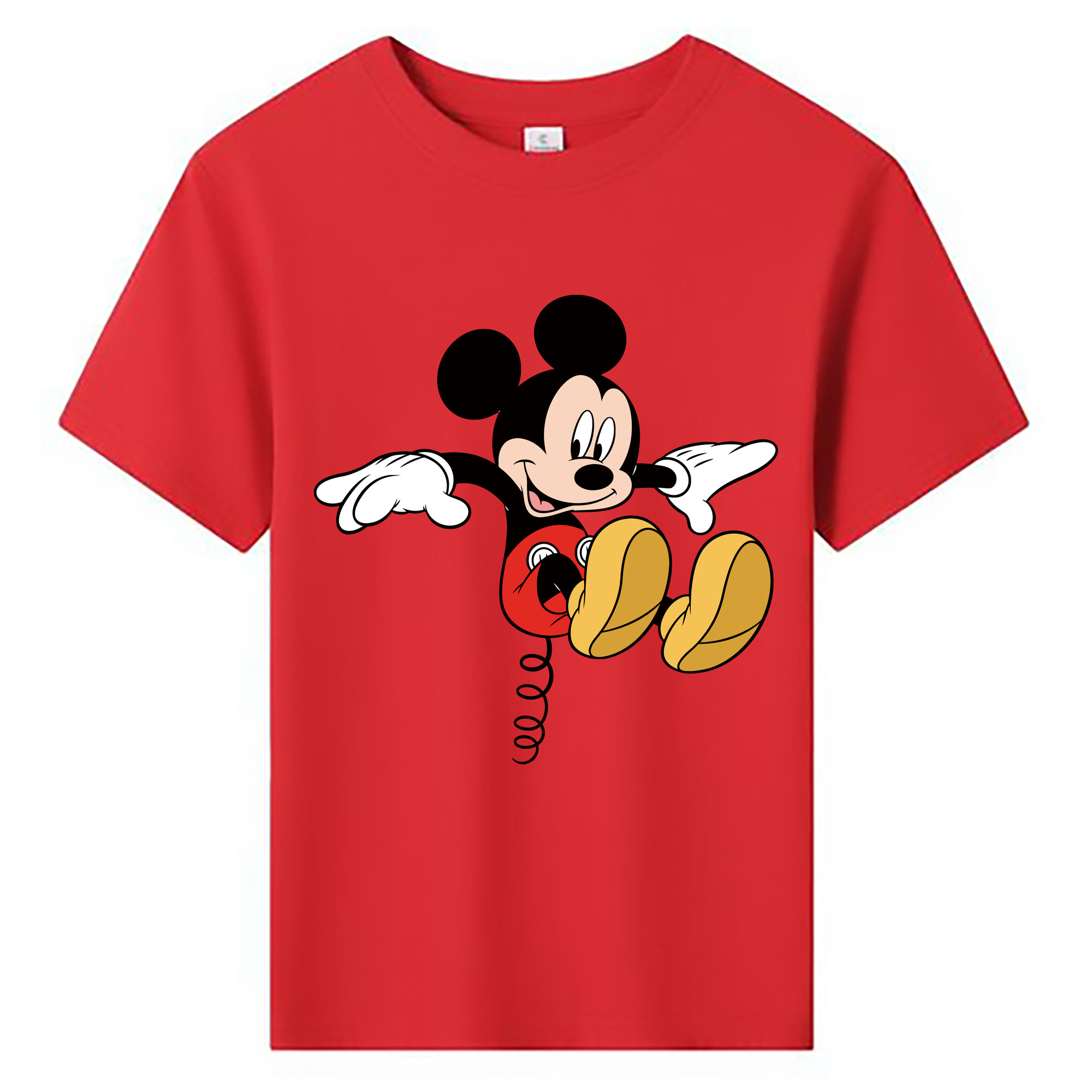 ミッキーマウス Mickey Mouse 綿100％キッズTシャツ（フロントプリント）