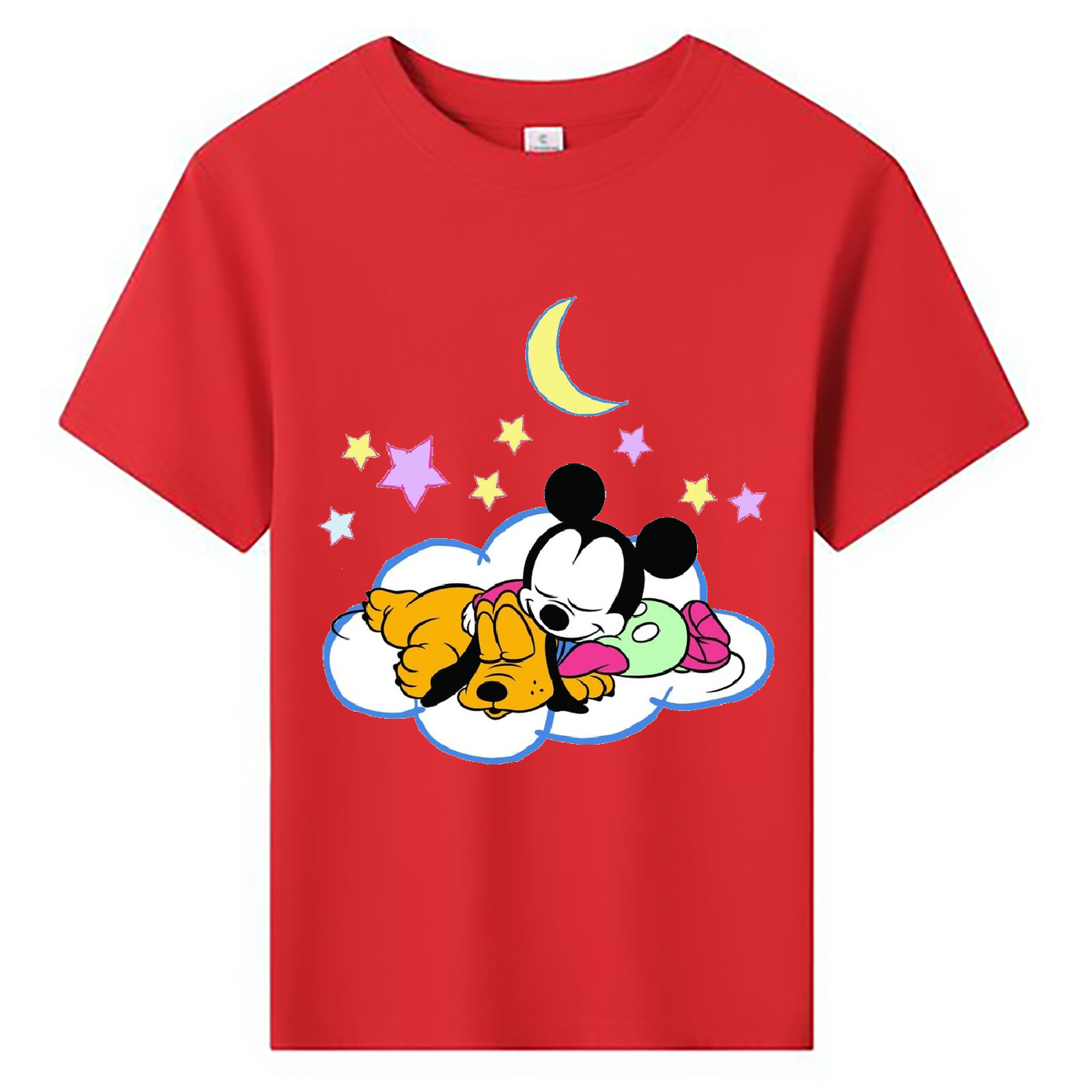 ミッキーマウス Mickey Mouse 綿100％キッズTシャツ（フロントプリント）
