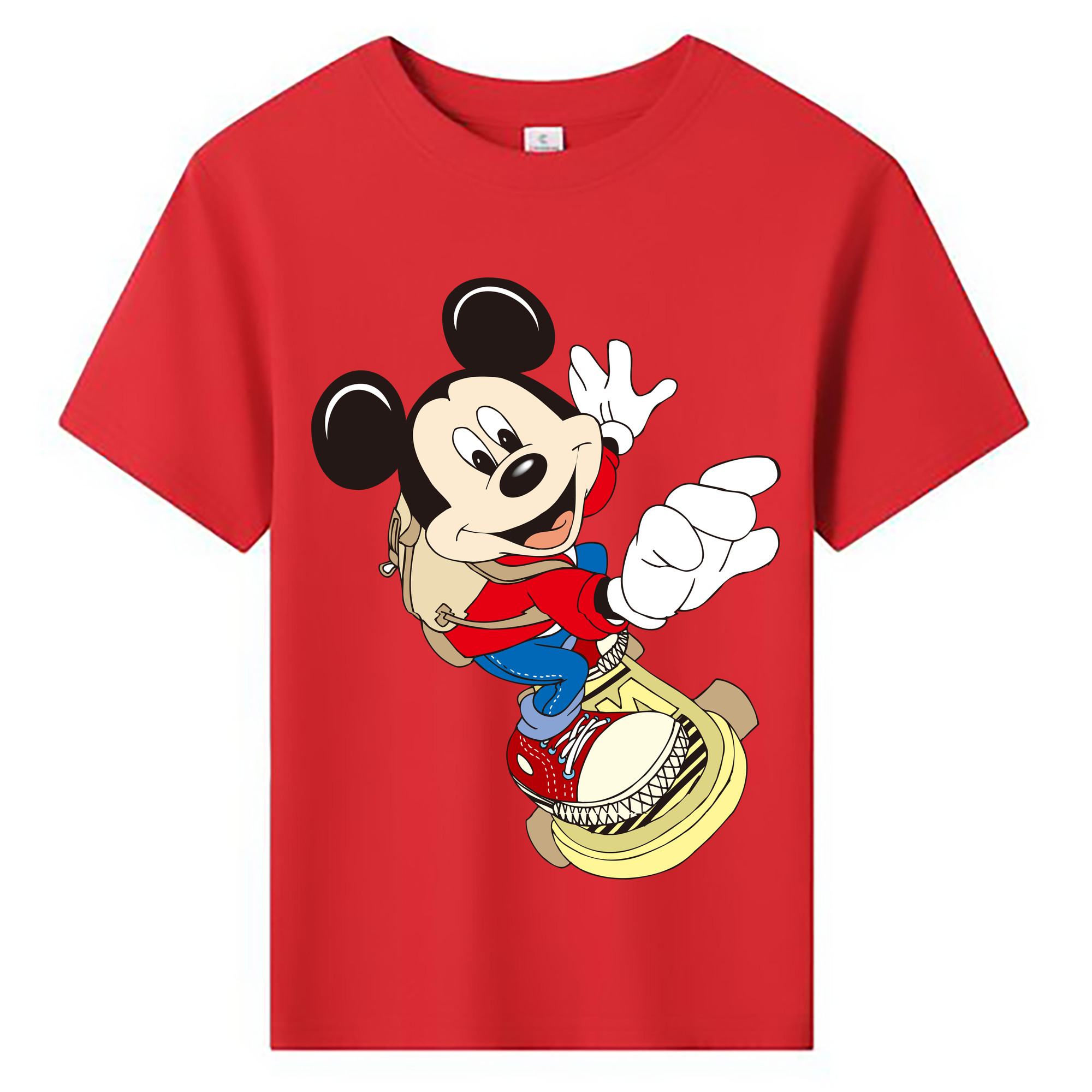 ミッキーマウス Mickey Mouse 綿100％キッズTシャツ（フロントプリント）