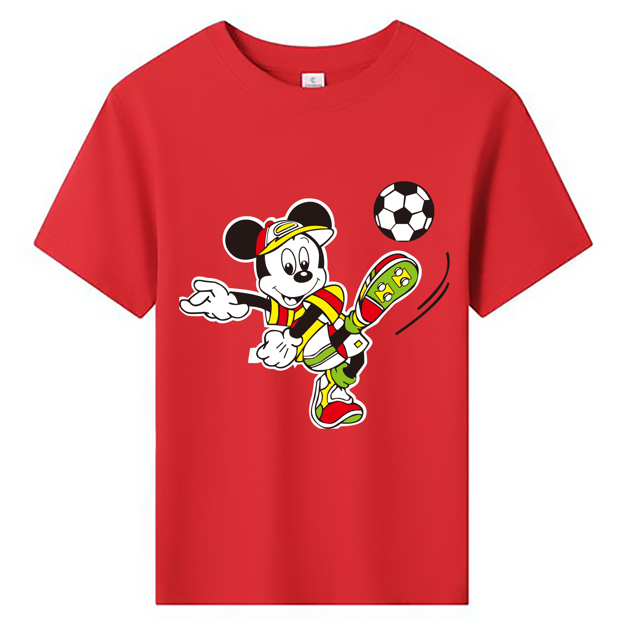 ミッキーマウス Mickey Mouse 綿100％キッズTシャツ（フロントプリント）