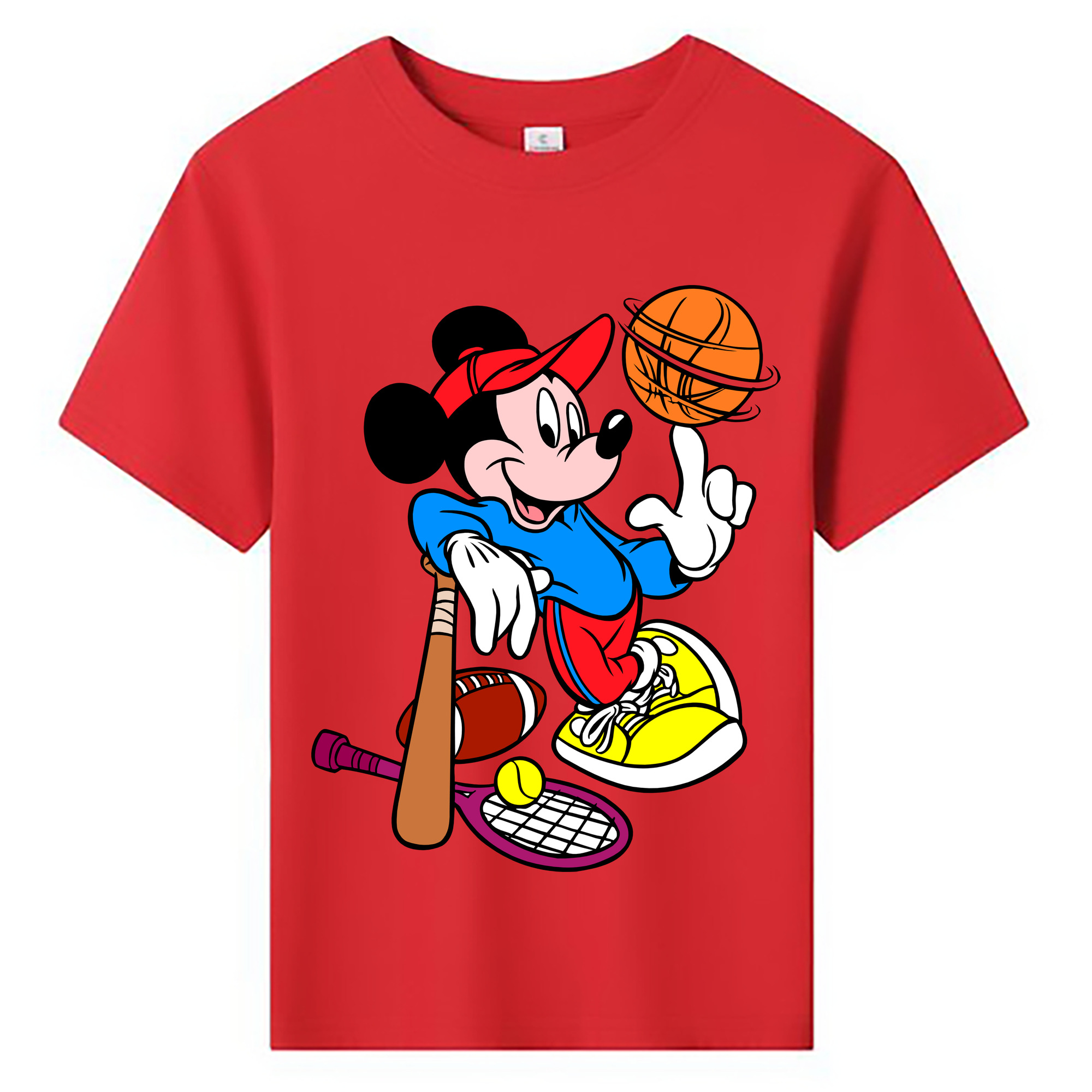 ミッキーマウス Mickey Mouse 綿100％キッズTシャツ（フロントプリント）
