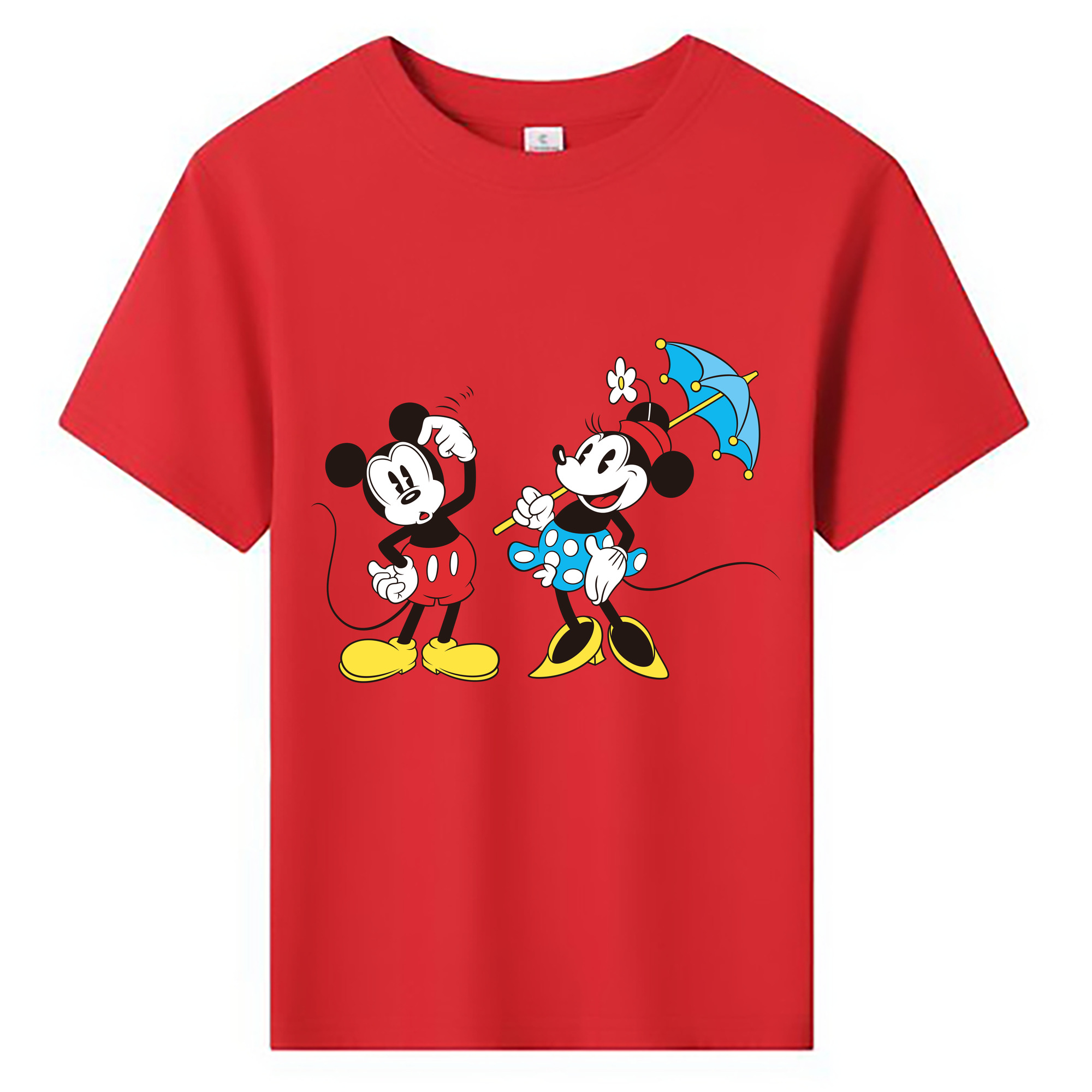 ミッキーマウス Mickey Mouse 綿100％キッズTシャツ（フロントプリント）