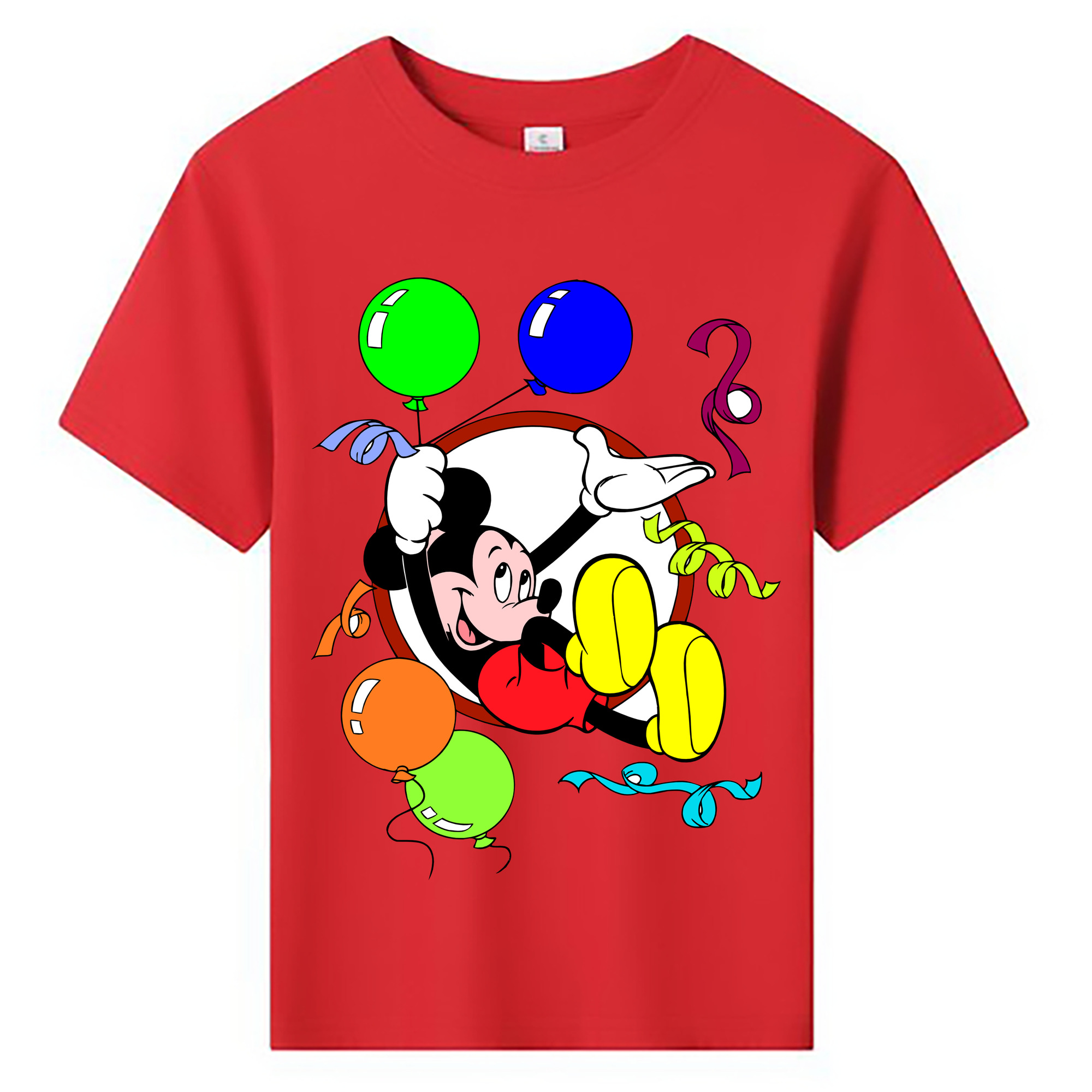 ミッキーマウス Mickey Mouse 綿100％キッズTシャツ（フロントプリント）