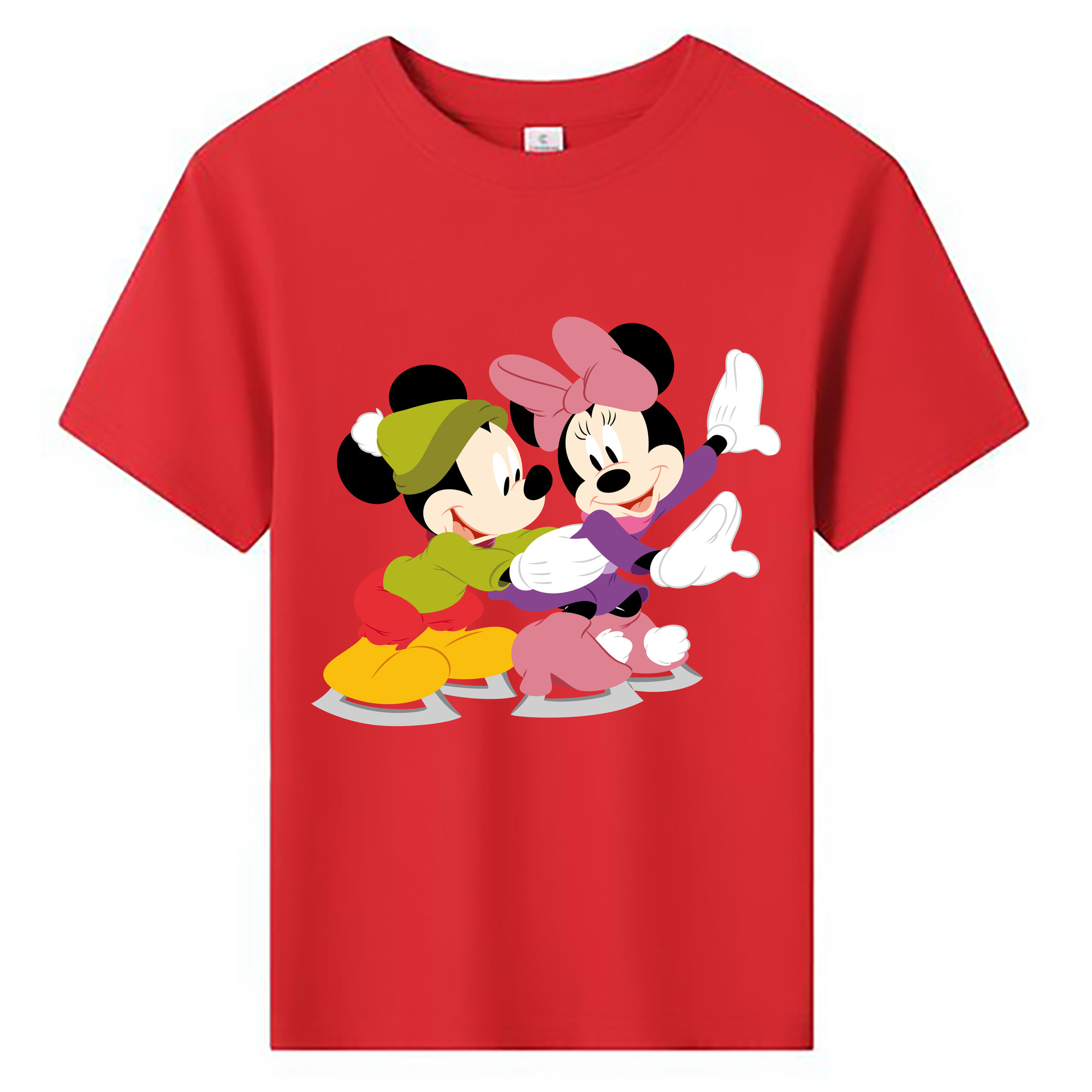 （画像用） ミッキーマウス Mickey Mouse 綿100％キッズTシャツ（フロントプリント）