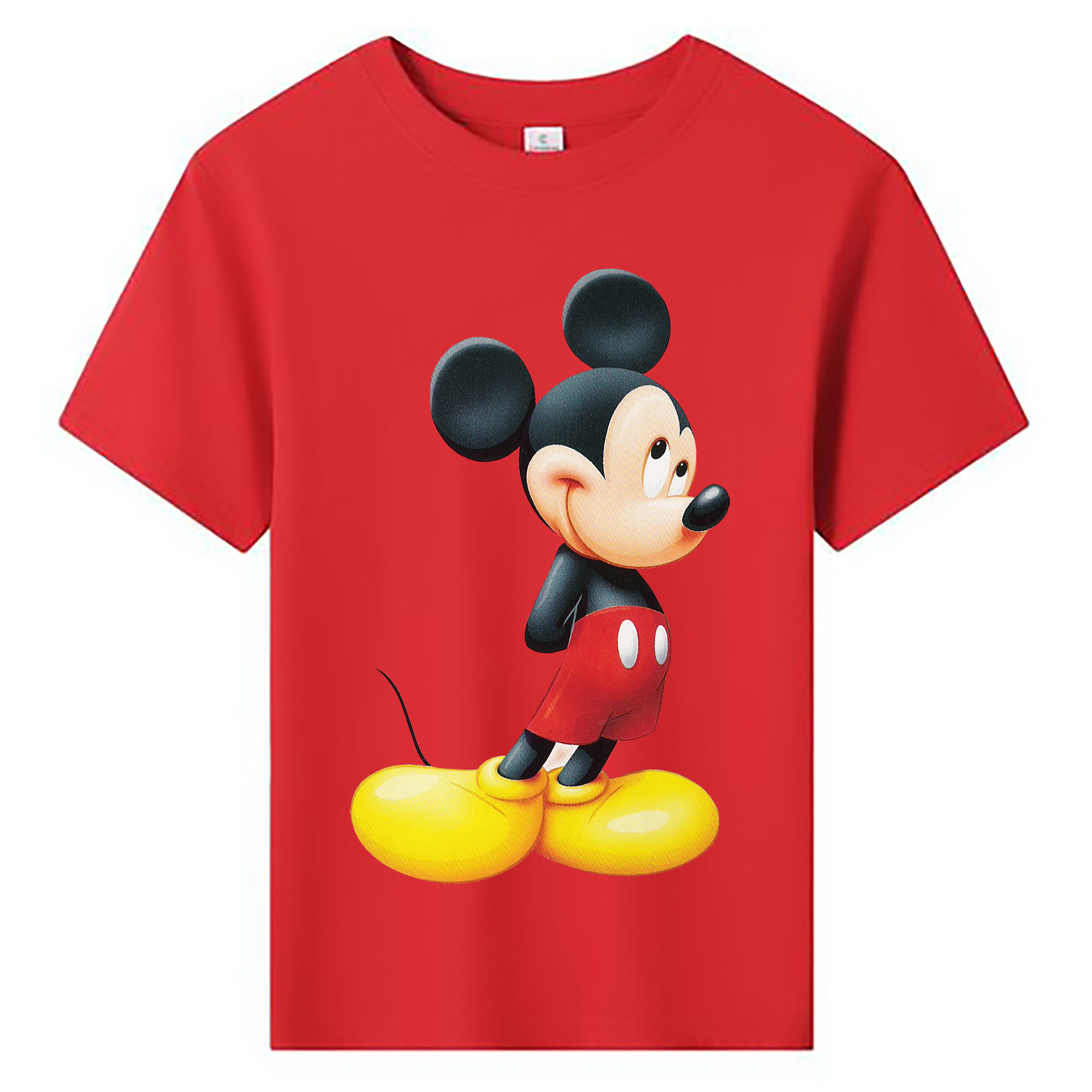 （画像用） ミッキーマウス Mickey Mouse 綿100％キッズTシャツ（フロントプリント）