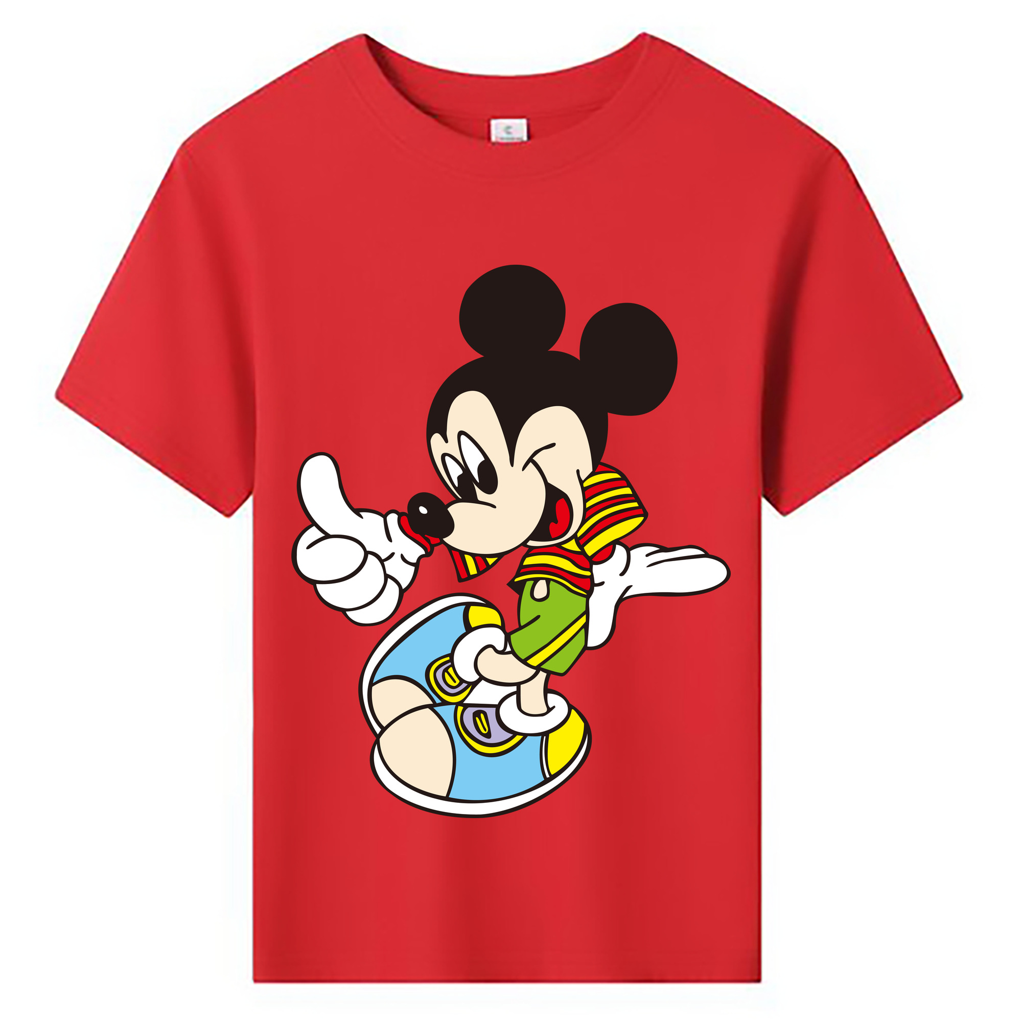 ミッキーマウス Mickey Mouse 綿100％キッズTシャツ（フロントプリント）