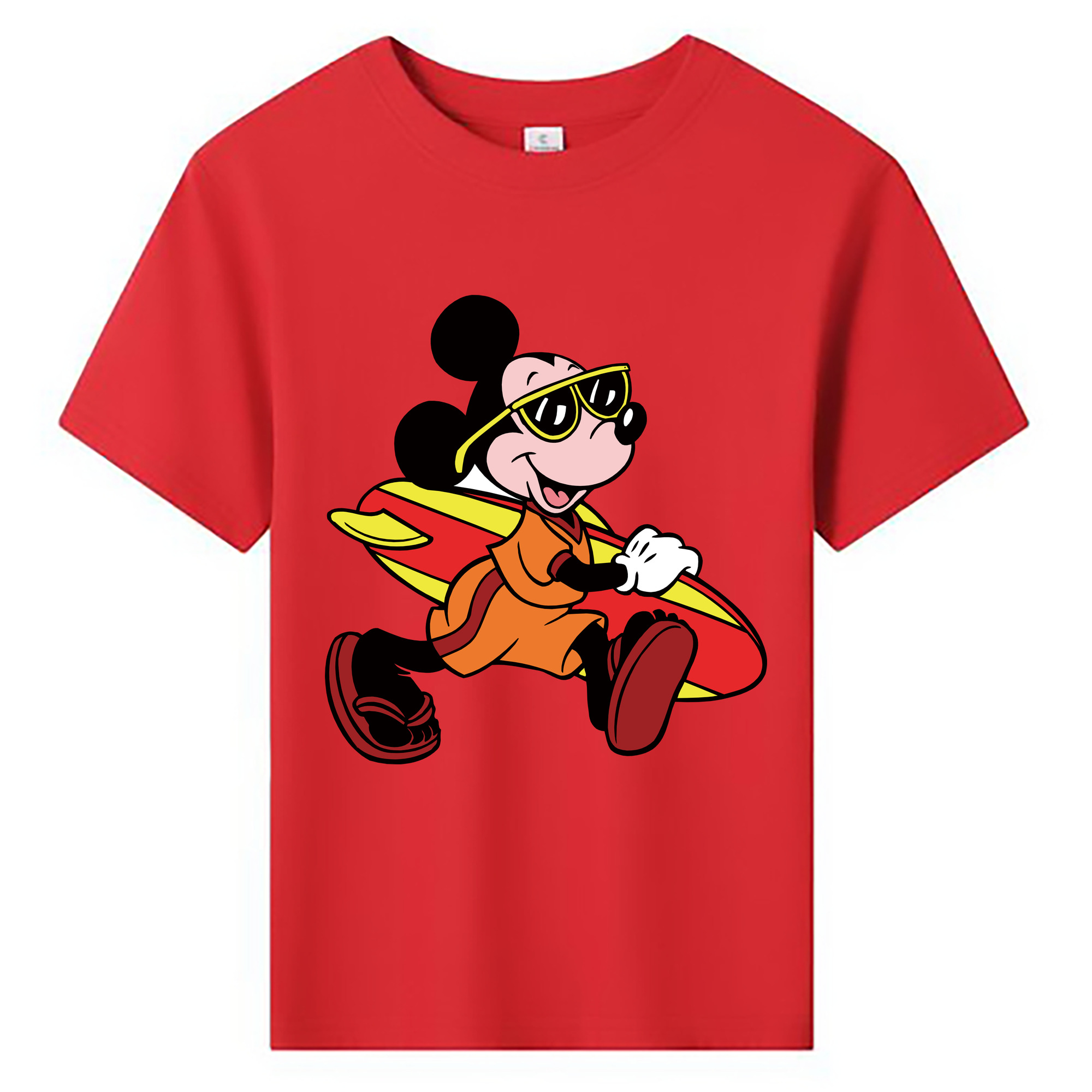 ミッキーマウス Mickey Mouse 綿100％キッズTシャツ（フロントプリント）