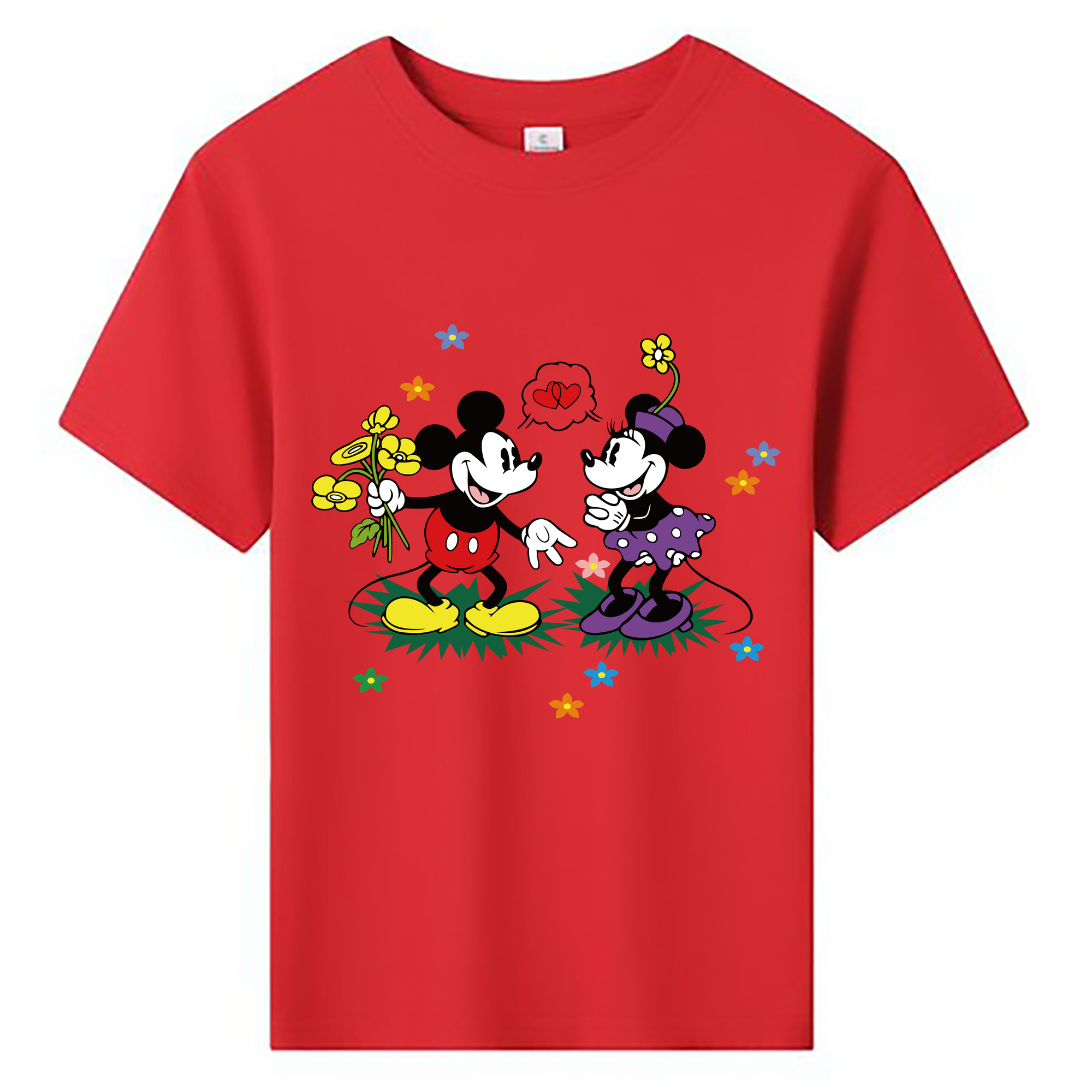 ミッキーマウス Mickey Mouse 綿100％キッズTシャツ（フロントプリント）