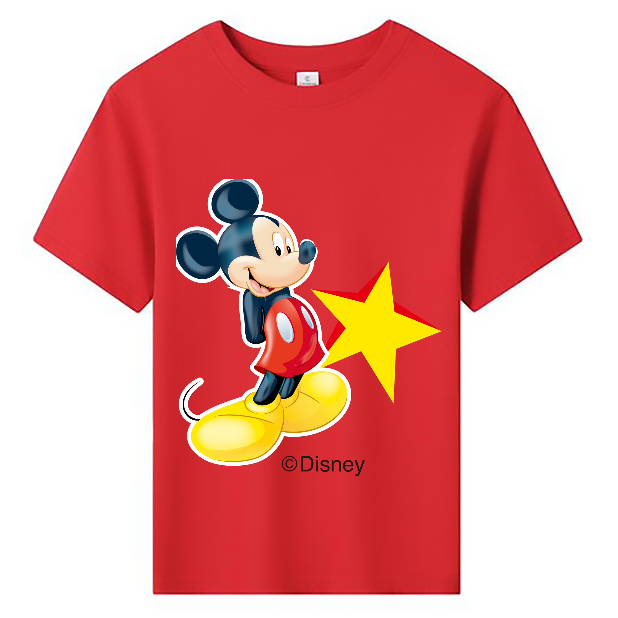ミッキーマウス Mickey Mouse 綿100％キッズTシャツ（フロントプリント）