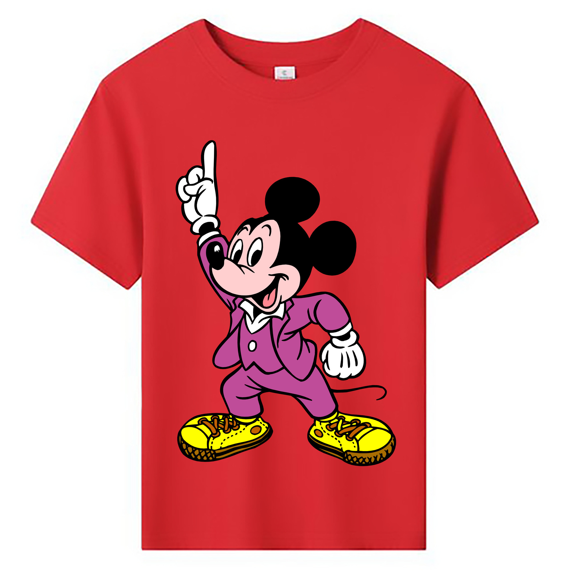 ミッキーマウス Mickey Mouse 綿100％キッズTシャツ（フロントプリント）