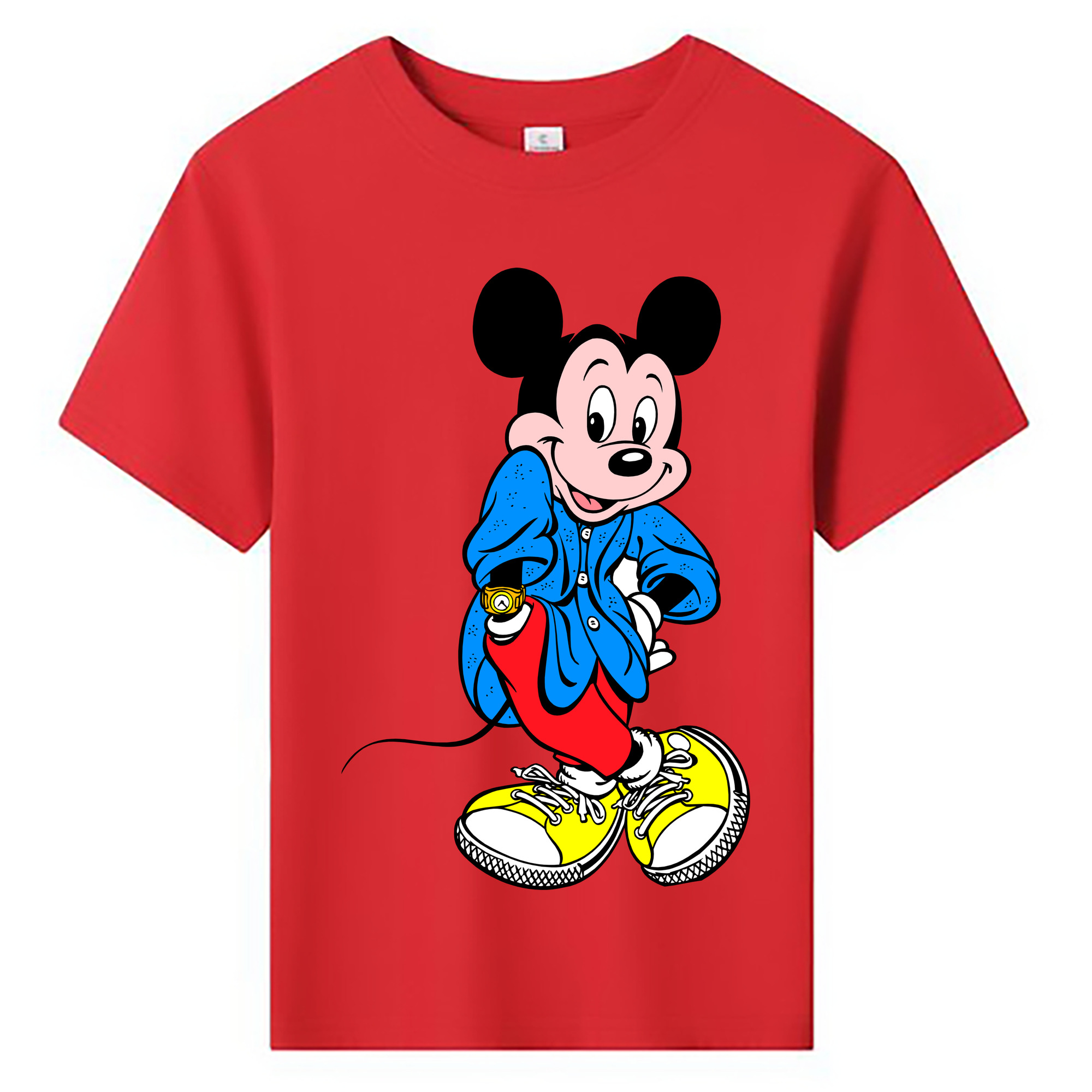 ミッキーマウス Mickey Mouse 綿100％キッズTシャツ（フロントプリント）
