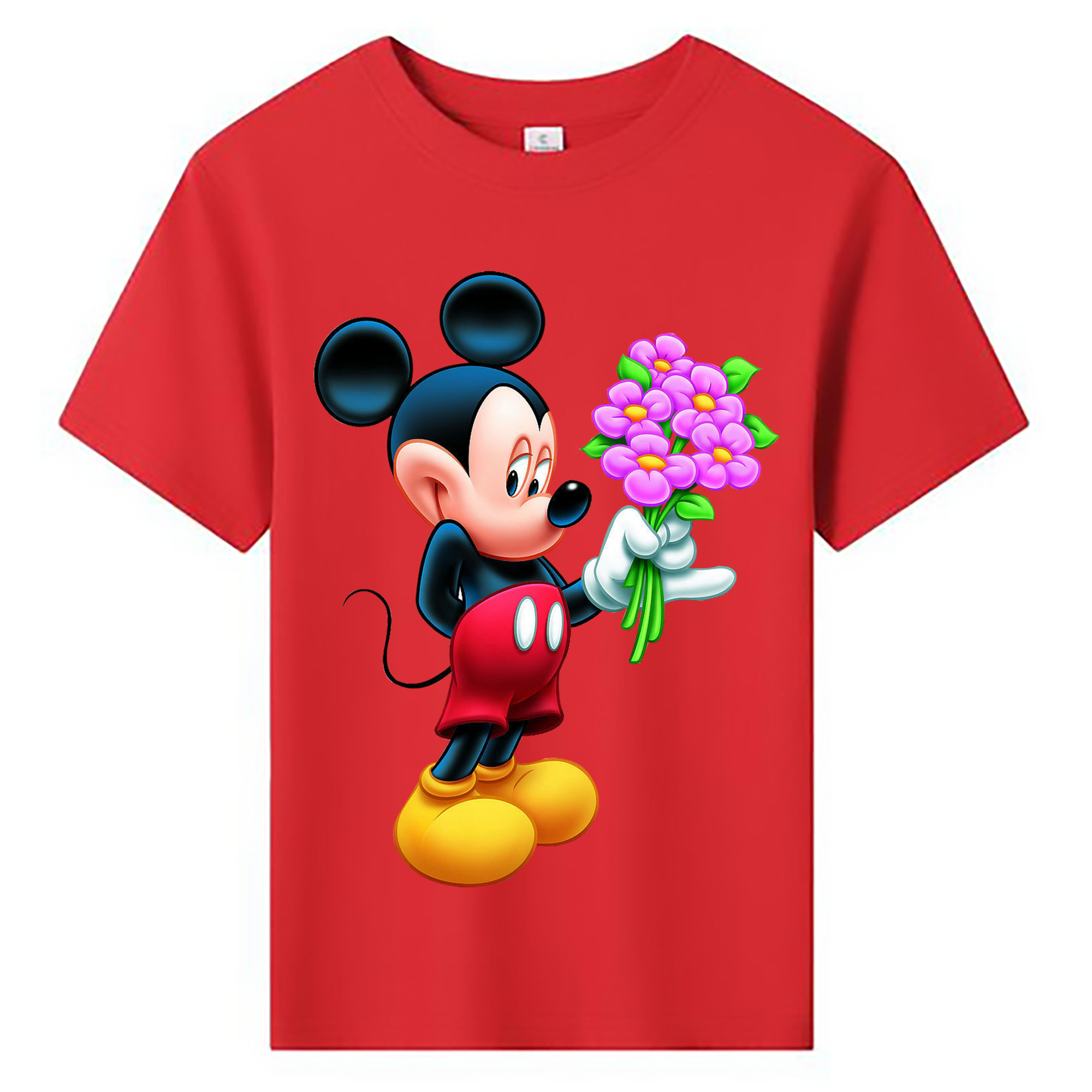 ミッキーマウス Mickey Mouse 綿100％キッズTシャツ（フロントプリント）