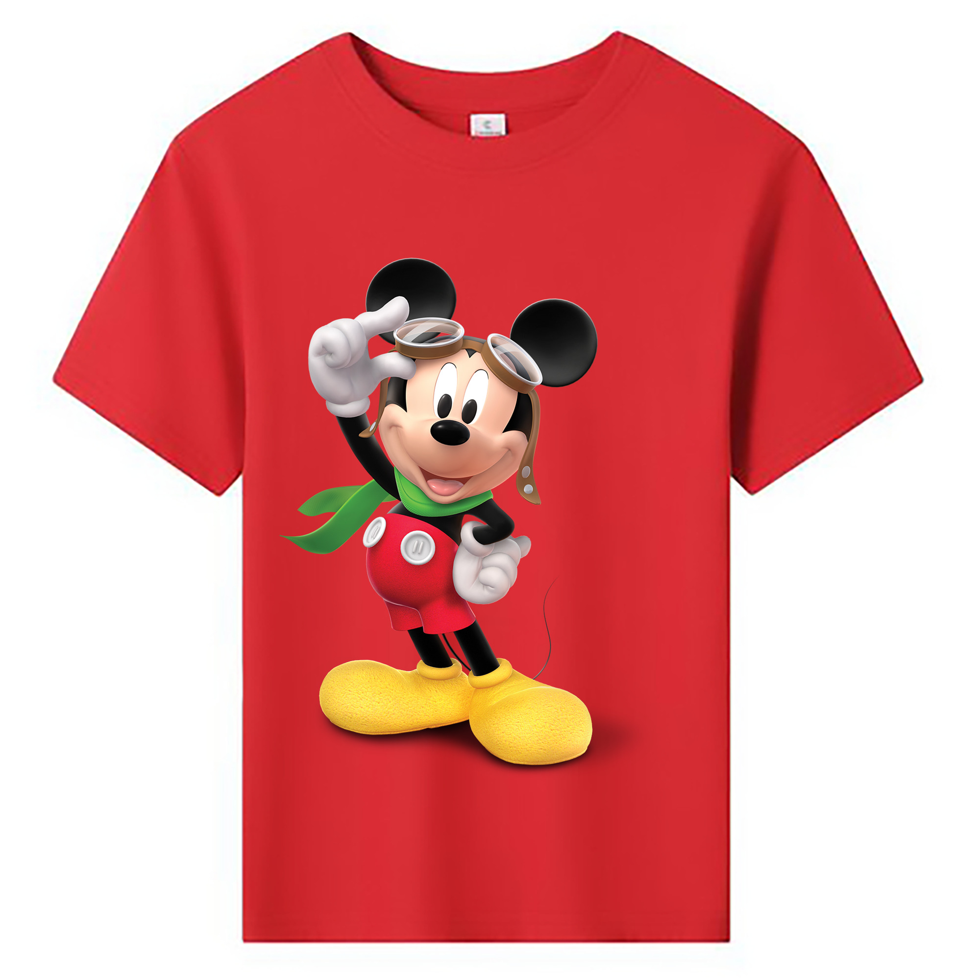 ミッキーマウス Mickey Mouse 綿100％キッズTシャツ（フロントプリント）