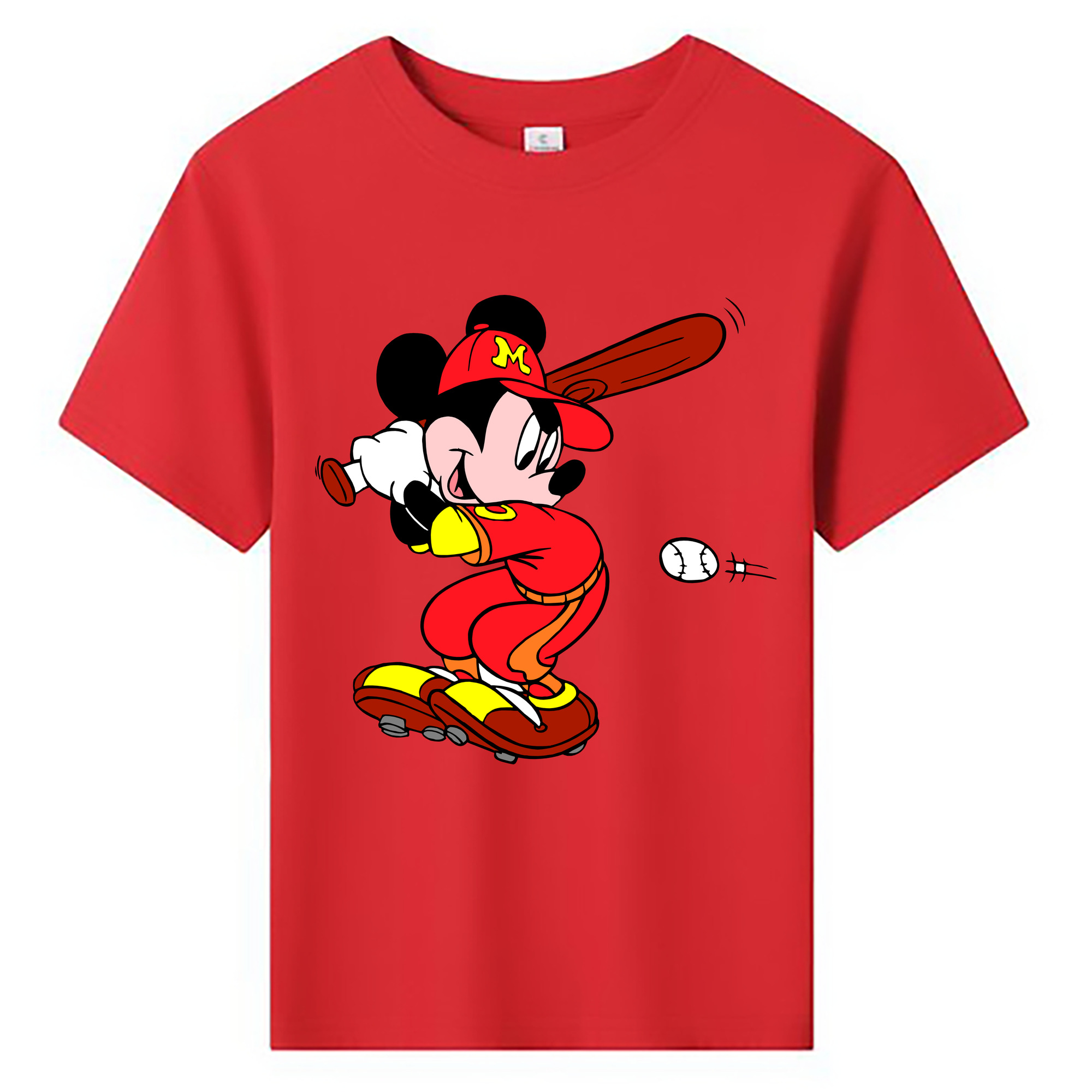 ミッキーマウス Mickey Mouse 綿100％キッズTシャツ（フロントプリント）