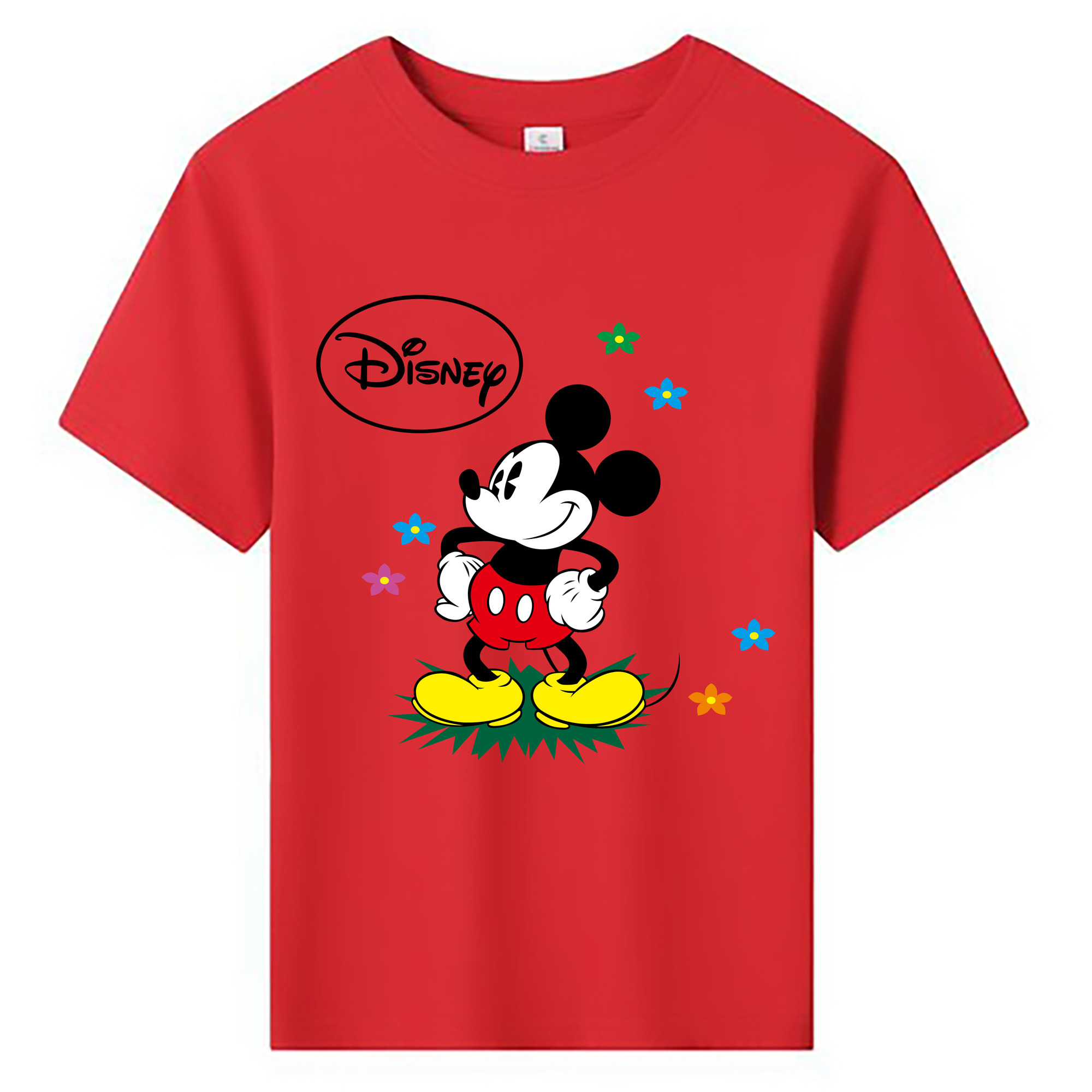 ミッキーマウス Mickey Mouse 綿100％キッズTシャツ（フロントプリント）