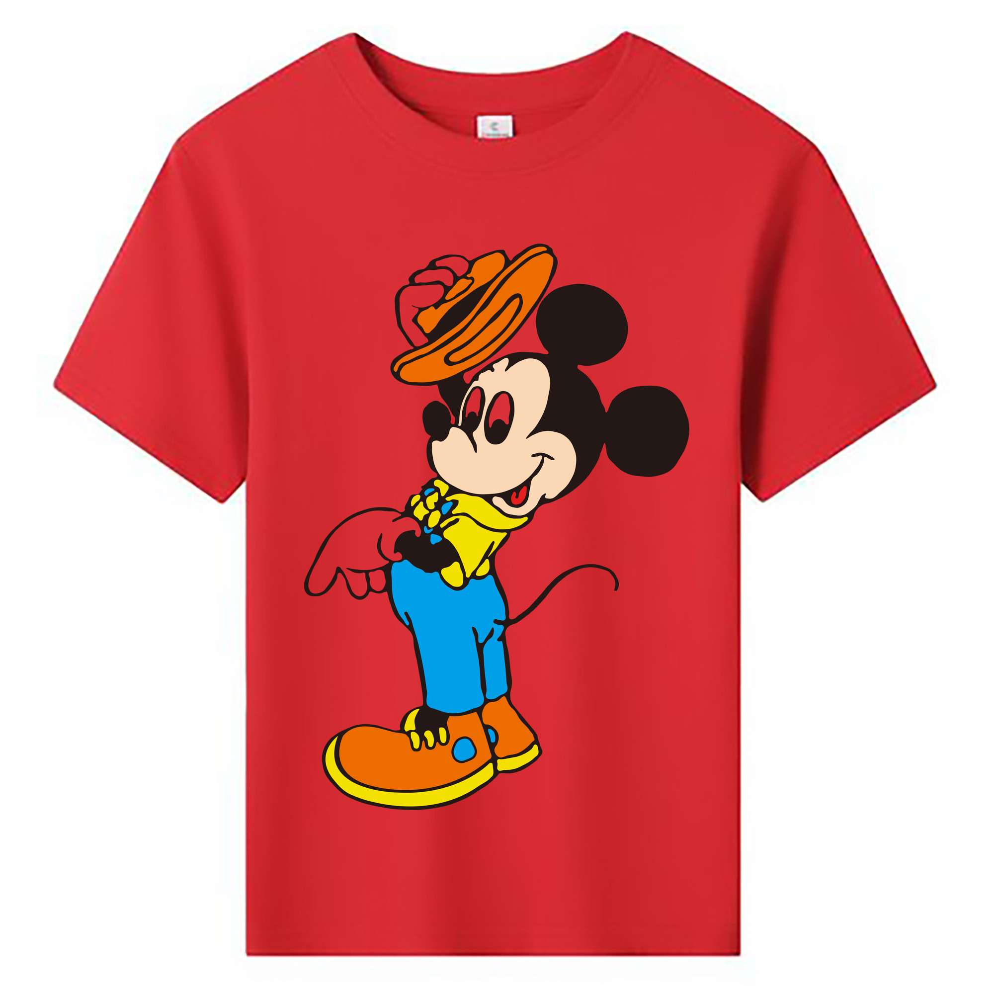 ミッキーマウス Mickey Mouse 綿100％キッズTシャツ（フロントプリント）