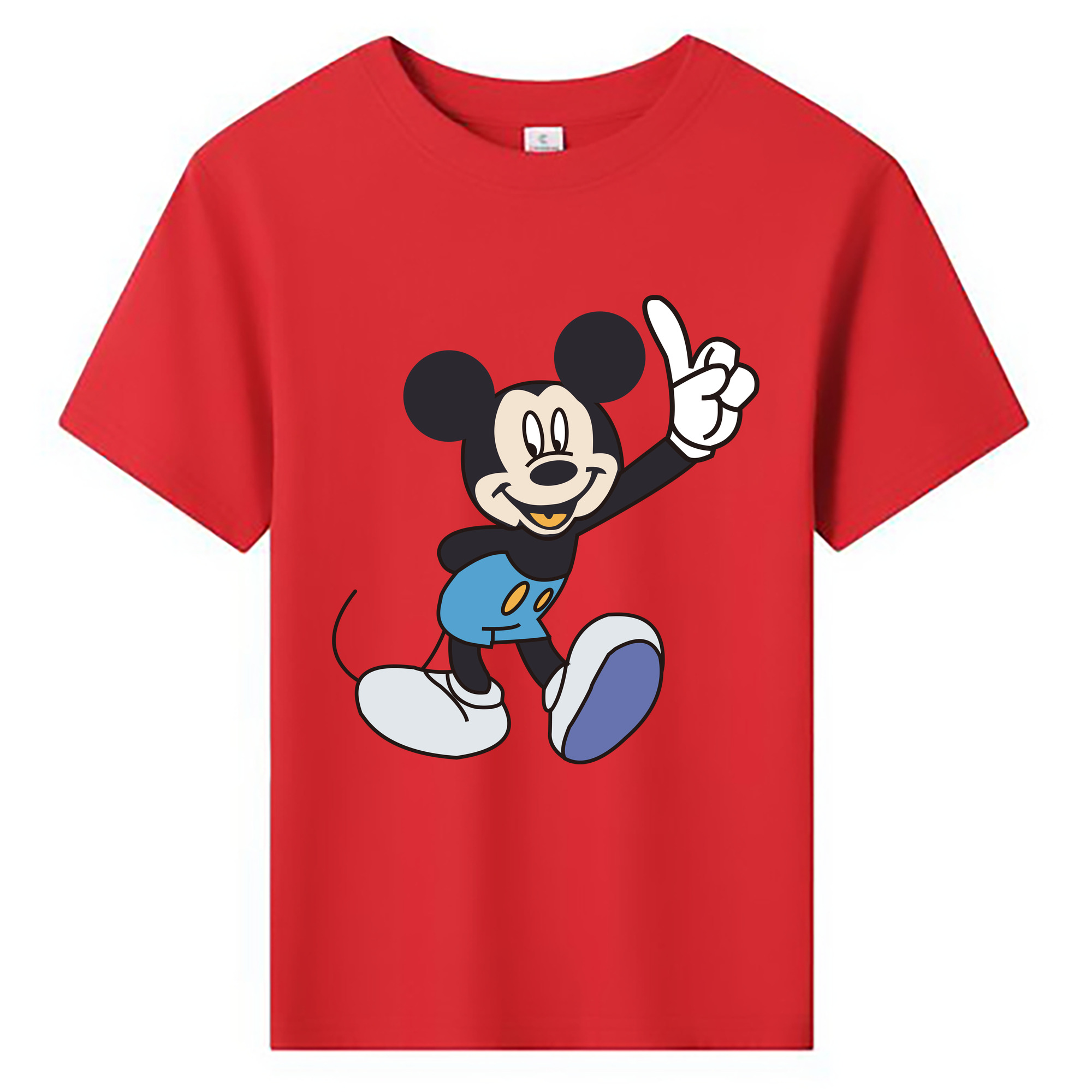 ミッキーマウス Mickey Mouse 綿100％キッズTシャツ（フロントプリント）