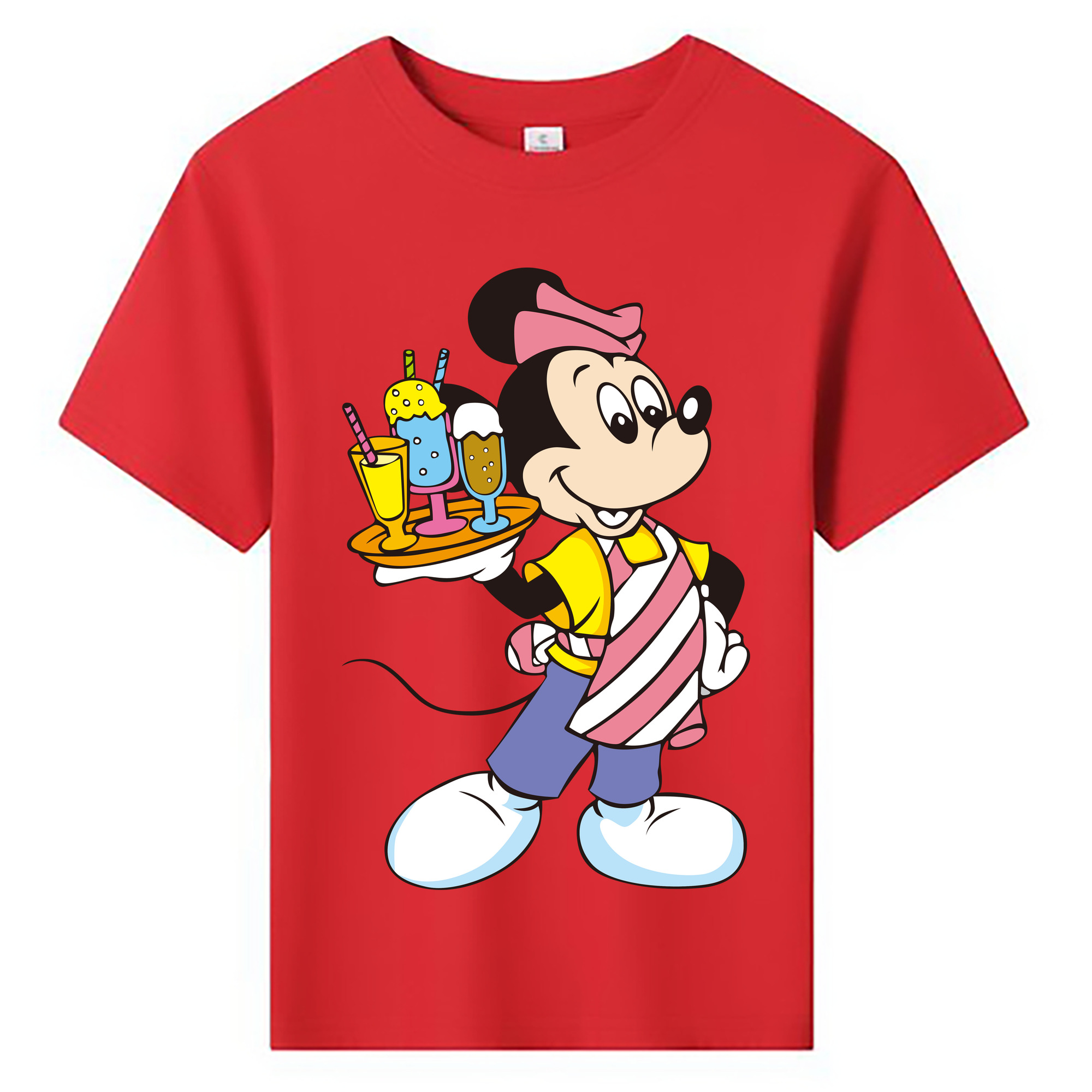 ミッキーマウス Mickey Mouse 綿100％キッズTシャツ（フロントプリント）