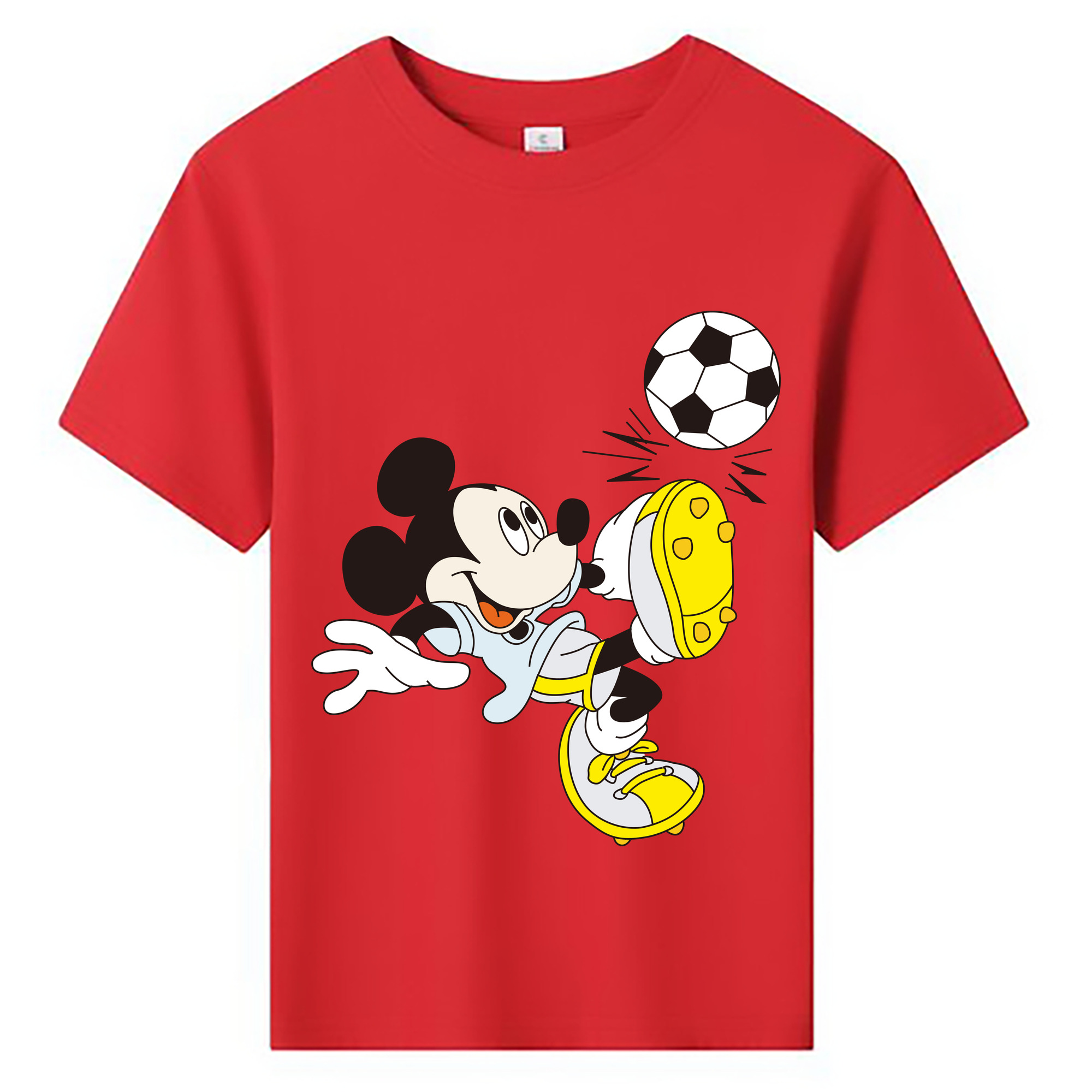 ミッキーマウス Mickey Mouse 綿100％キッズTシャツ（フロントプリント）