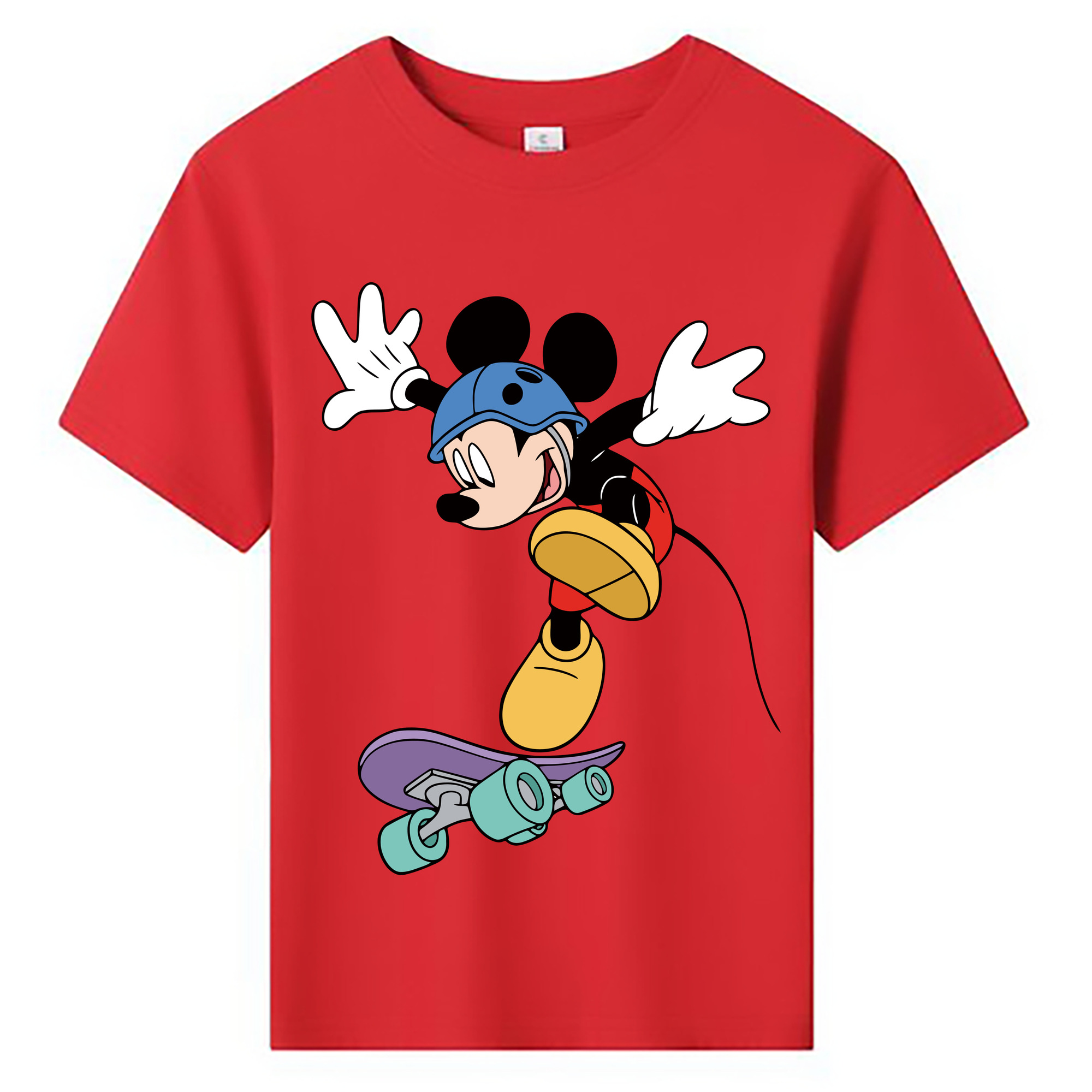 ミッキーマウス Mickey Mouse 綿100％キッズTシャツ（フロントプリント）