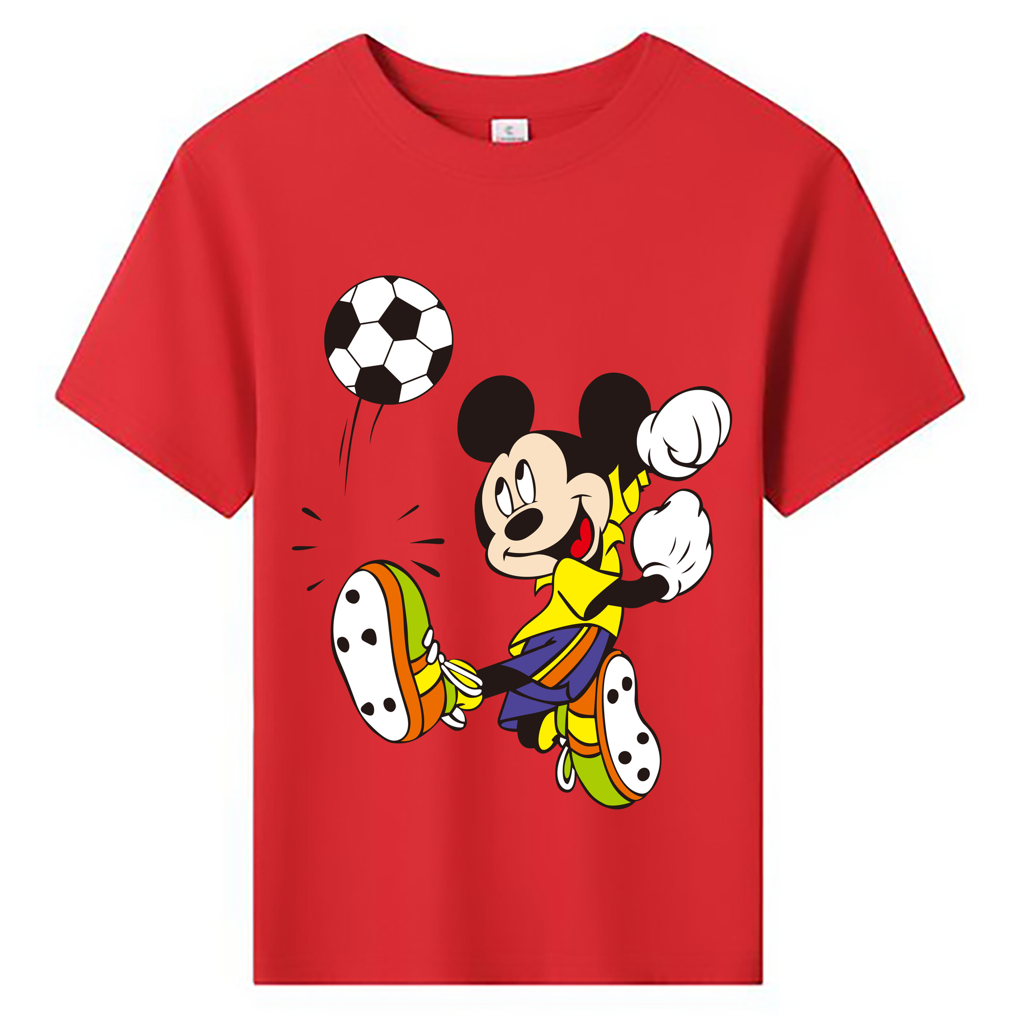 ミッキーマウス Mickey Mouse 綿100％キッズTシャツ（フロントプリント）
