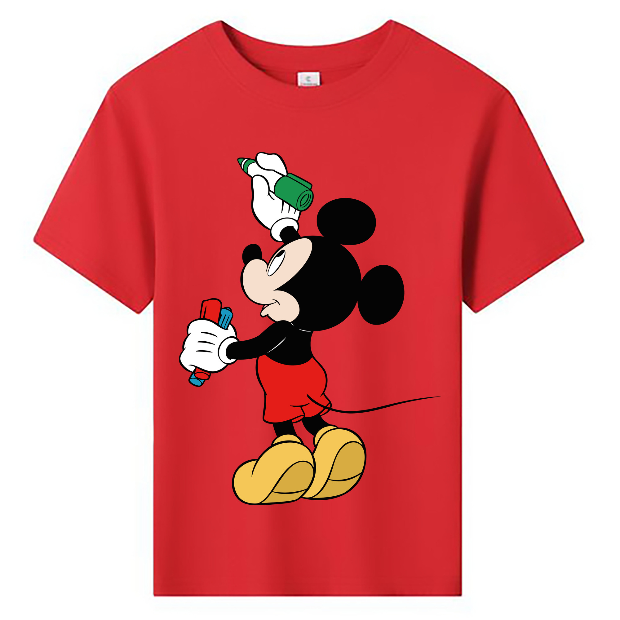 ミッキーマウス Mickey Mouse 綿100％キッズTシャツ（フロントプリント）